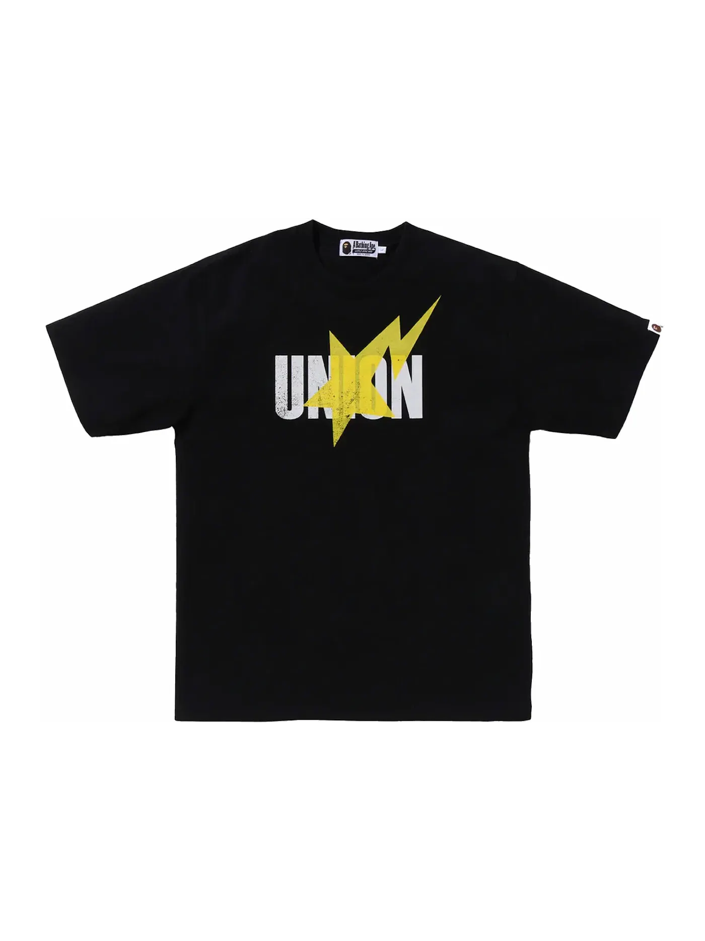 Мужская футболка с пигментным окрашиванием BAPE x Union Sta Tee — изображение 1 из 2, черный