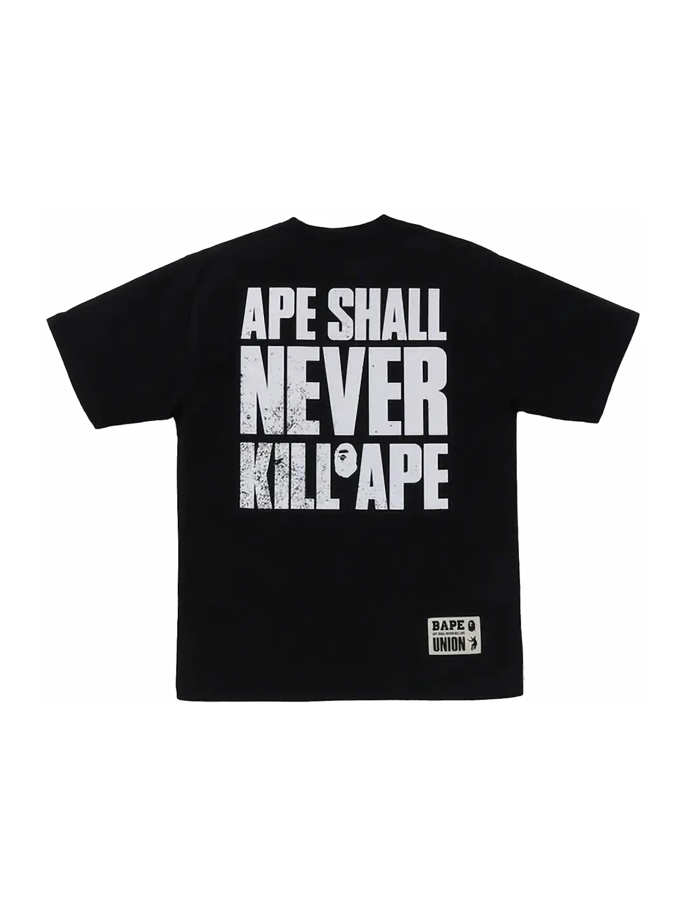 Мужская футболка с пигментным окрашиванием BAPE x Union Sta Tee — изображение 2 из 2, черный