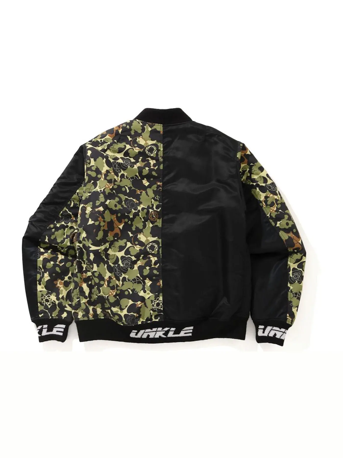 Мужская куртка-бомбер с камуфляжным принтом BAPE x UNKLE MWA CAMO MA-1 Jacket BAPE — изображение 2 из 2, черный