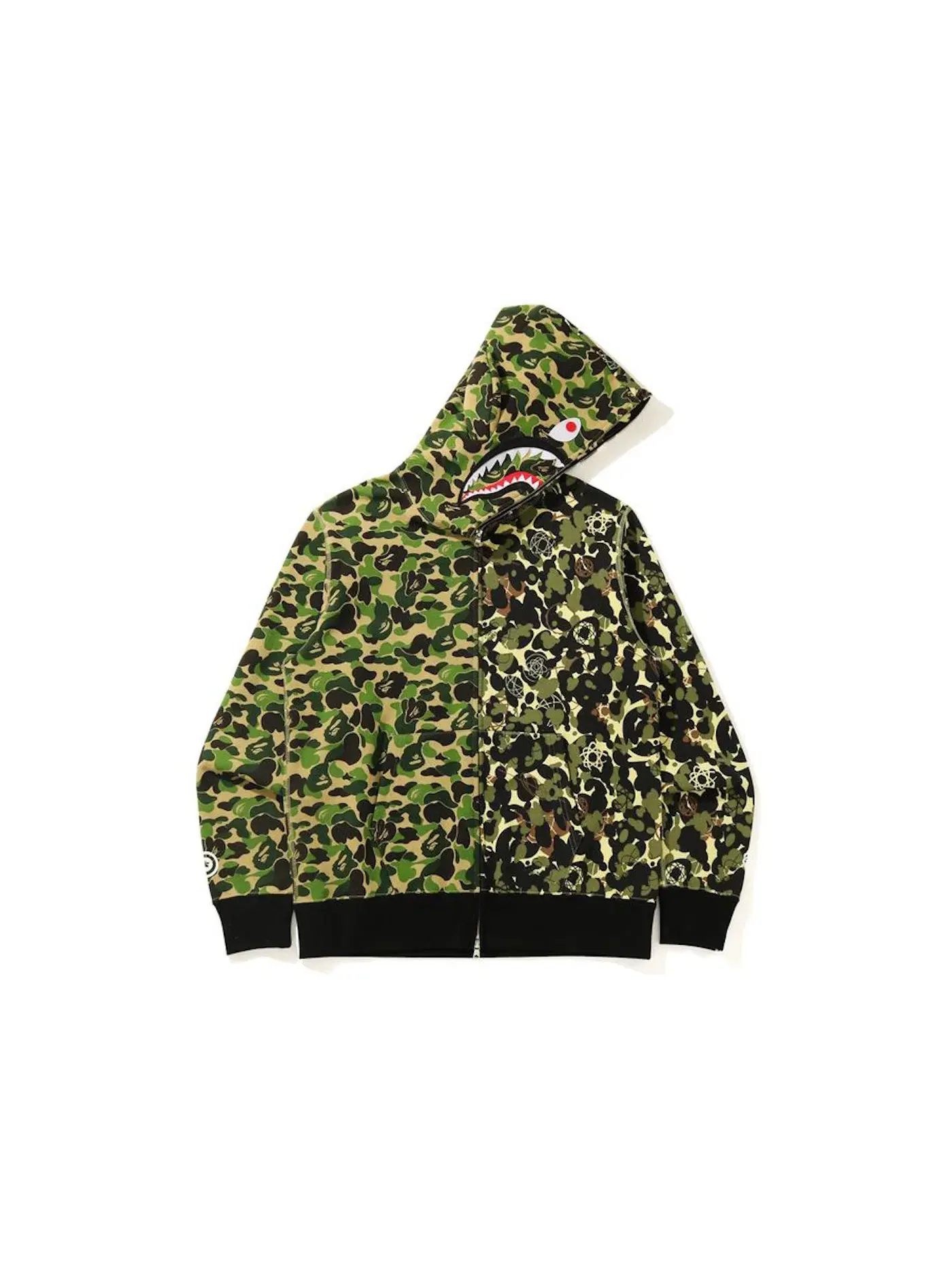 Мужская худи с полноценной застежкой-молнией BAPE x UNKLE WIDE — изображение 1 из 3, зеленый