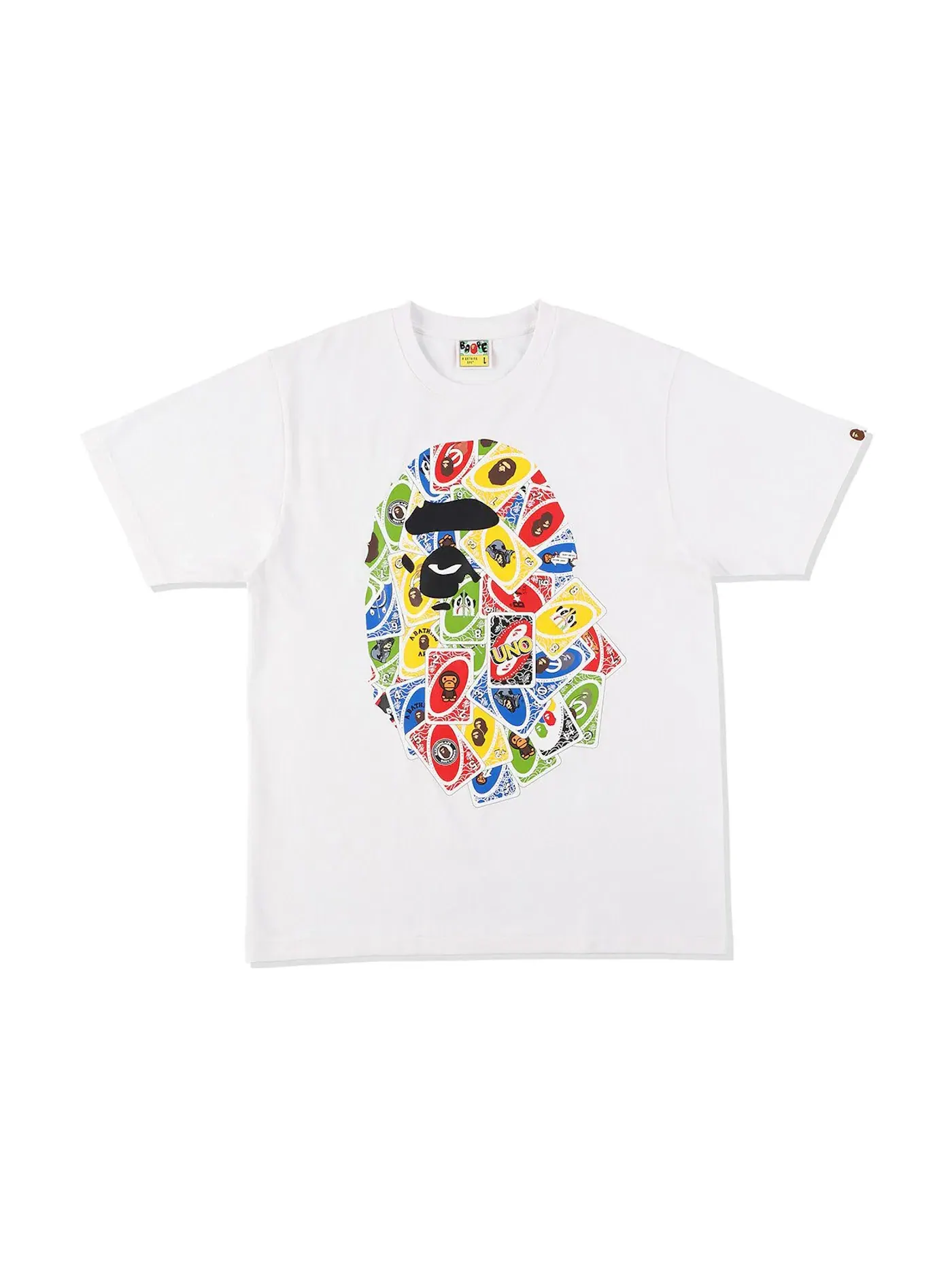 Мужская футболка с принтом BAPE x UNO Ape Head Tee BAPE — изображение 1 из 1, белый