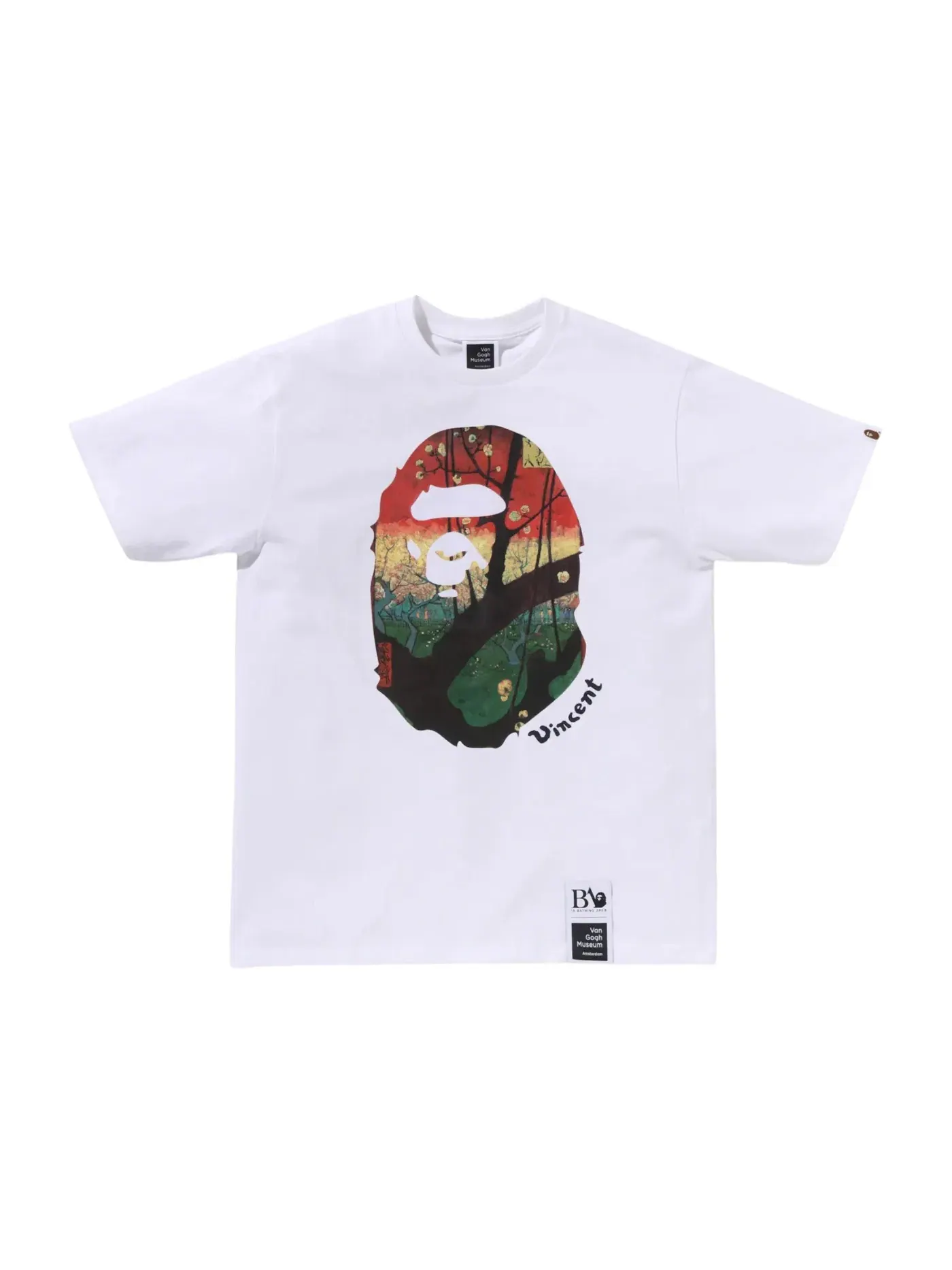 Мужская футболка с принтом Ape Head Canvas Art IV BAPE — изображение 1 из 1, белый