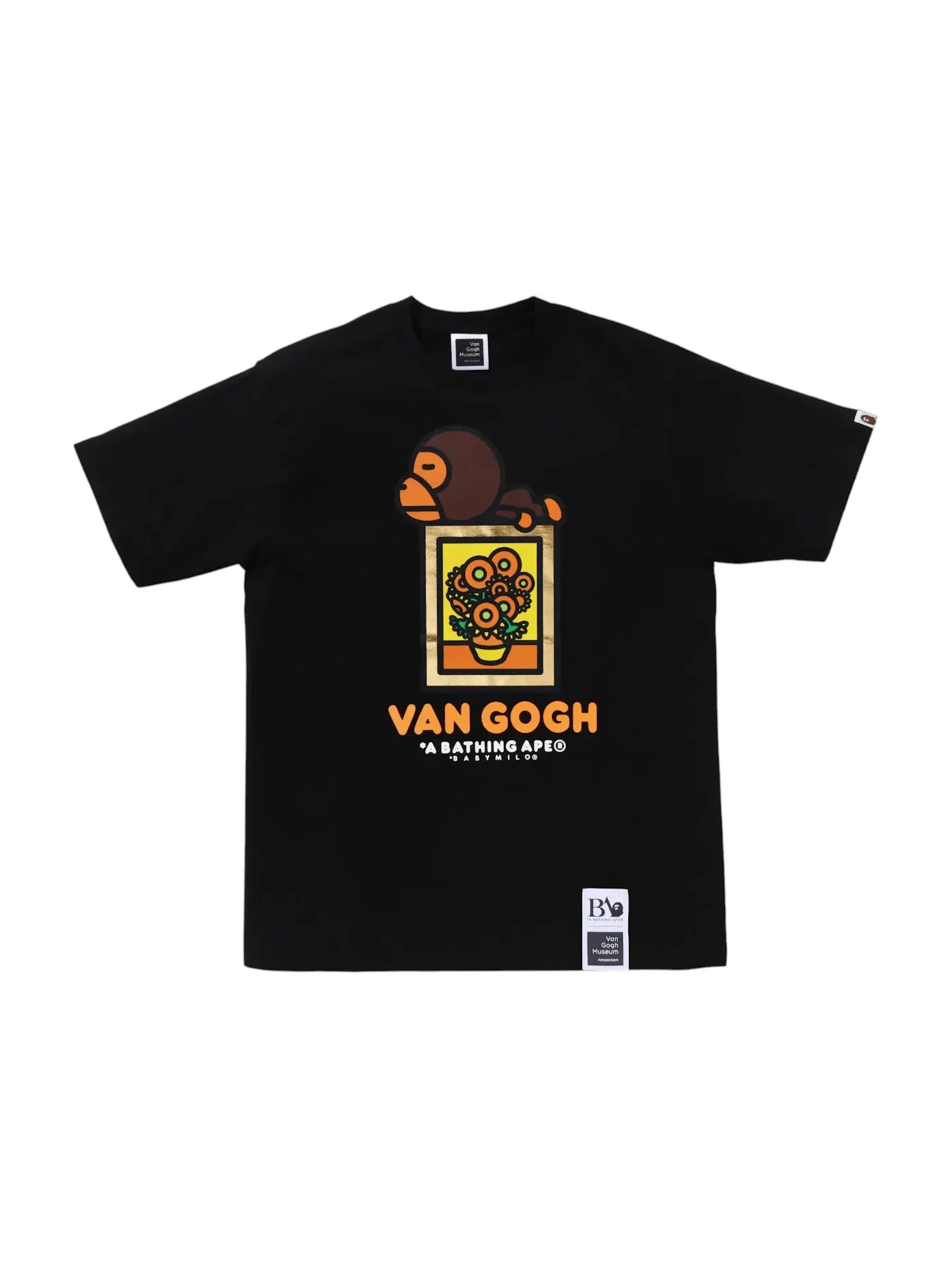 Мужская футболка с принтом BAPE x Van Gogh Museum Baby Milo Tee BAPE — изображение 1 из 1, черный