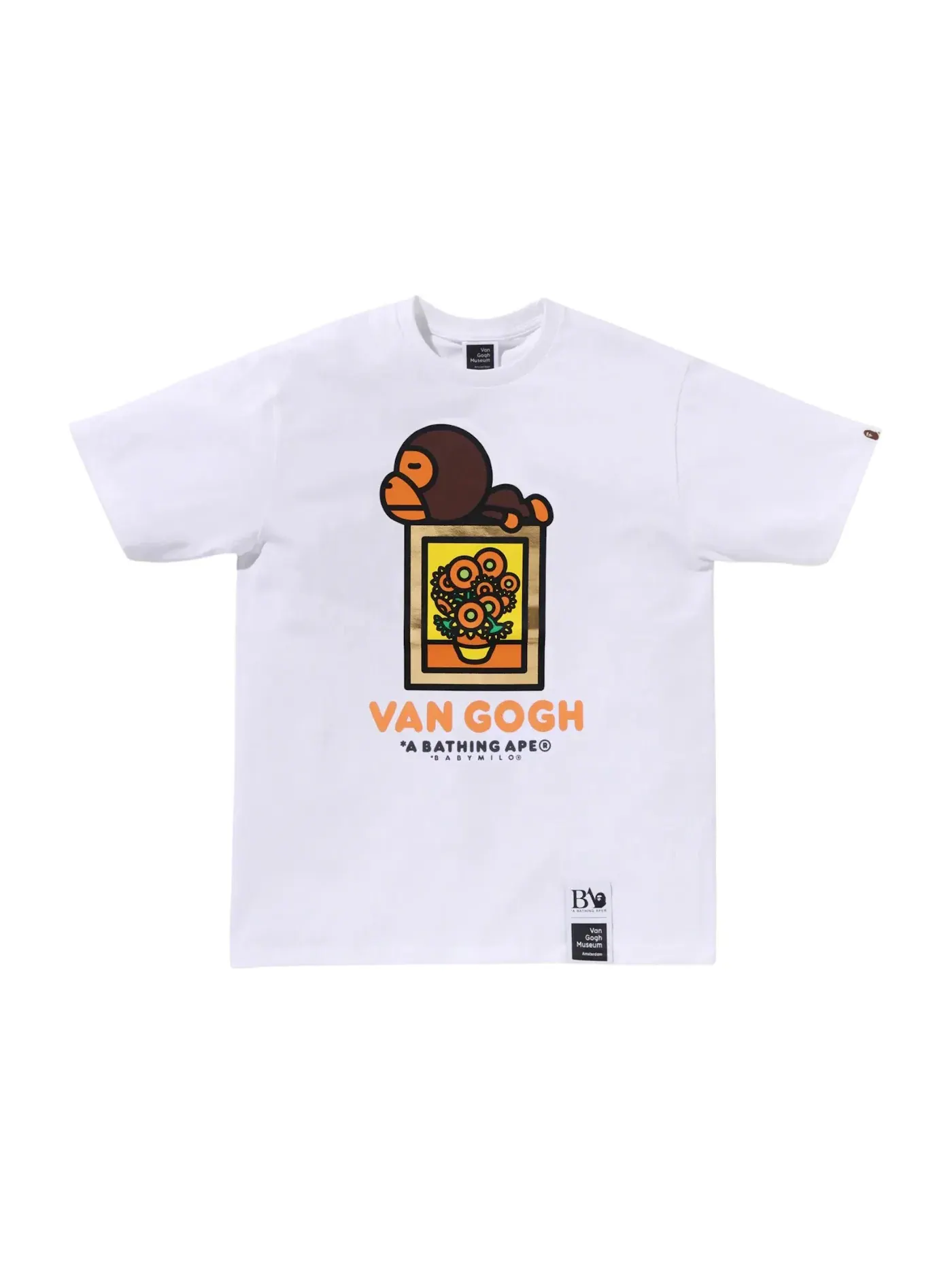Мужская футболка с принтом BAPE x Van Gogh Museum Baby Milo Tee BAPE — изображение 1 из 1, белый