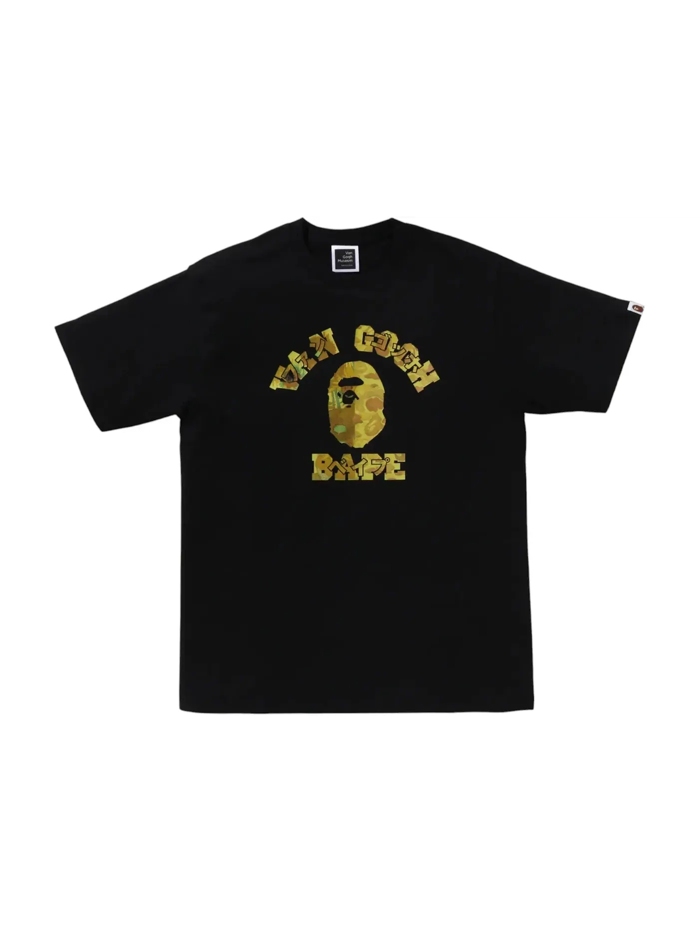 Мужская футболка с принтом BAPE x Van Gogh Museum College Tee BAPE — изображение 1 из 1, черный