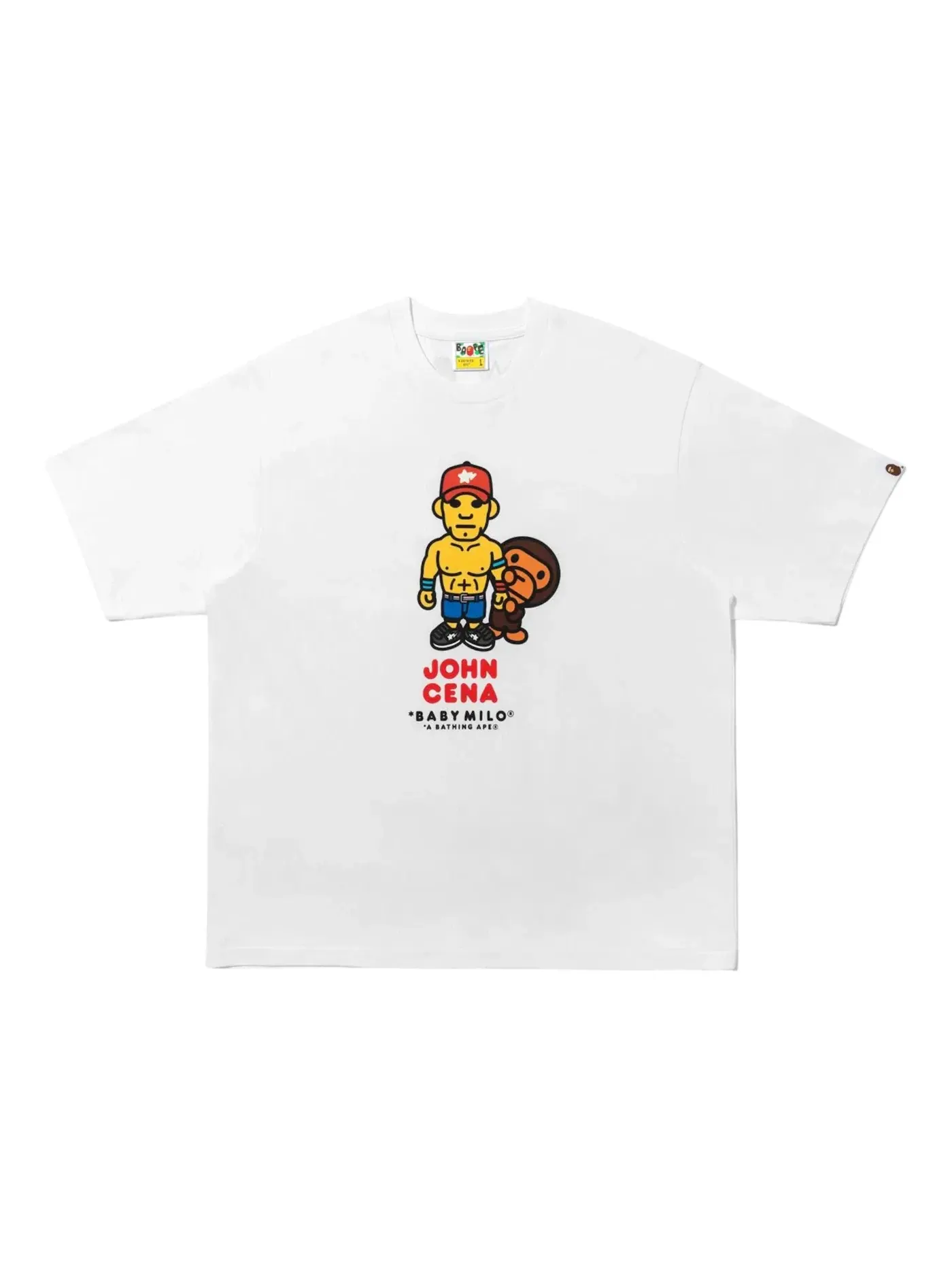 Мужская футболка с принтом BAPE x WWE John Cena Baby Milo Relaxed Fit Tee BAPE — изображение 1 из 1, белый