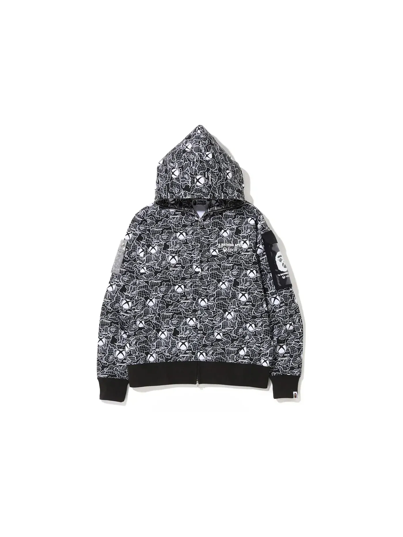 Мужская худи на молнии BAPE x Xbox Camo Black — изображение 1 из 2