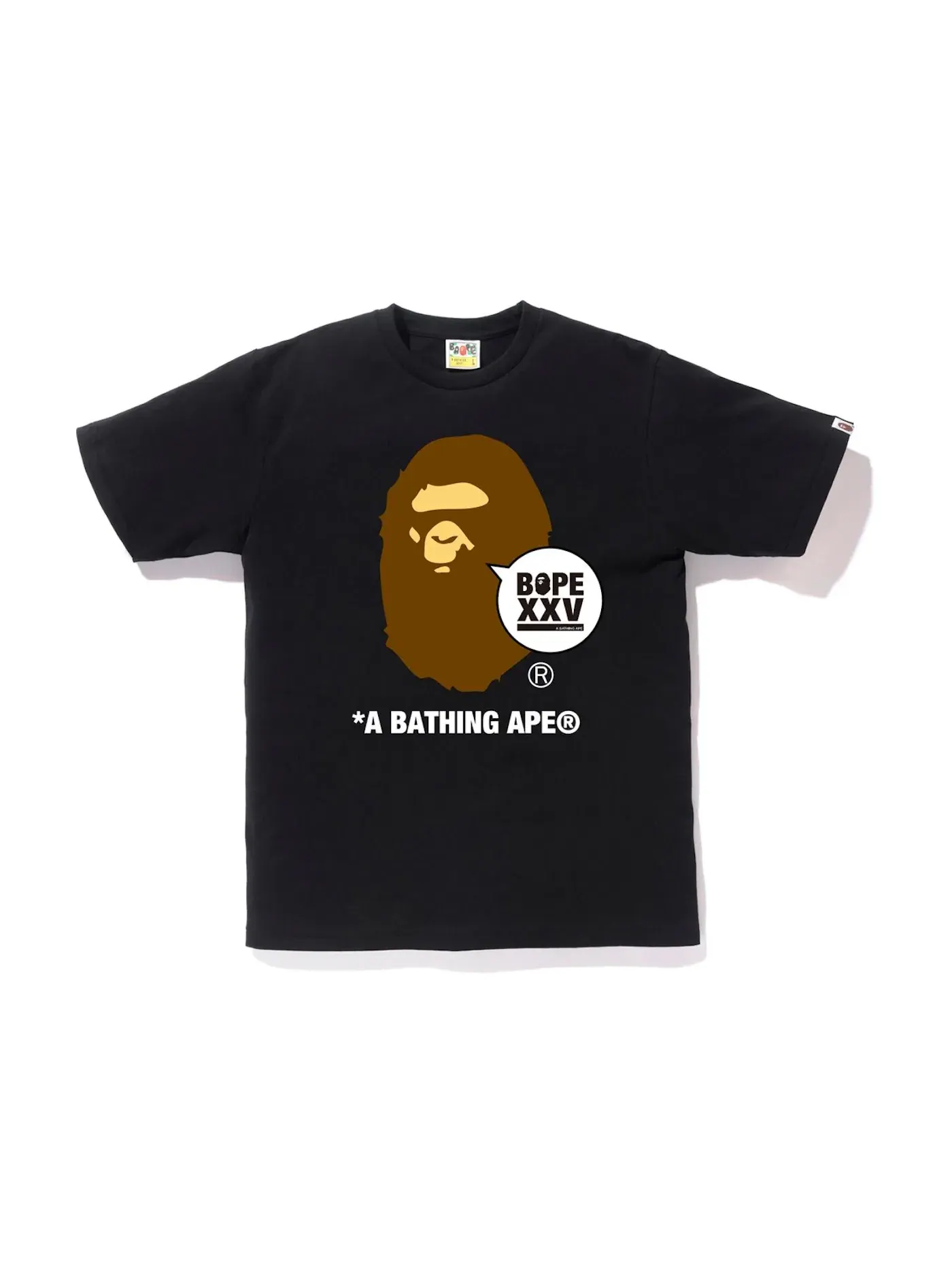 Мужская футболка с принтом BAPE XXV Ape Head Tee BAPE — изображение 1 из 2, черный