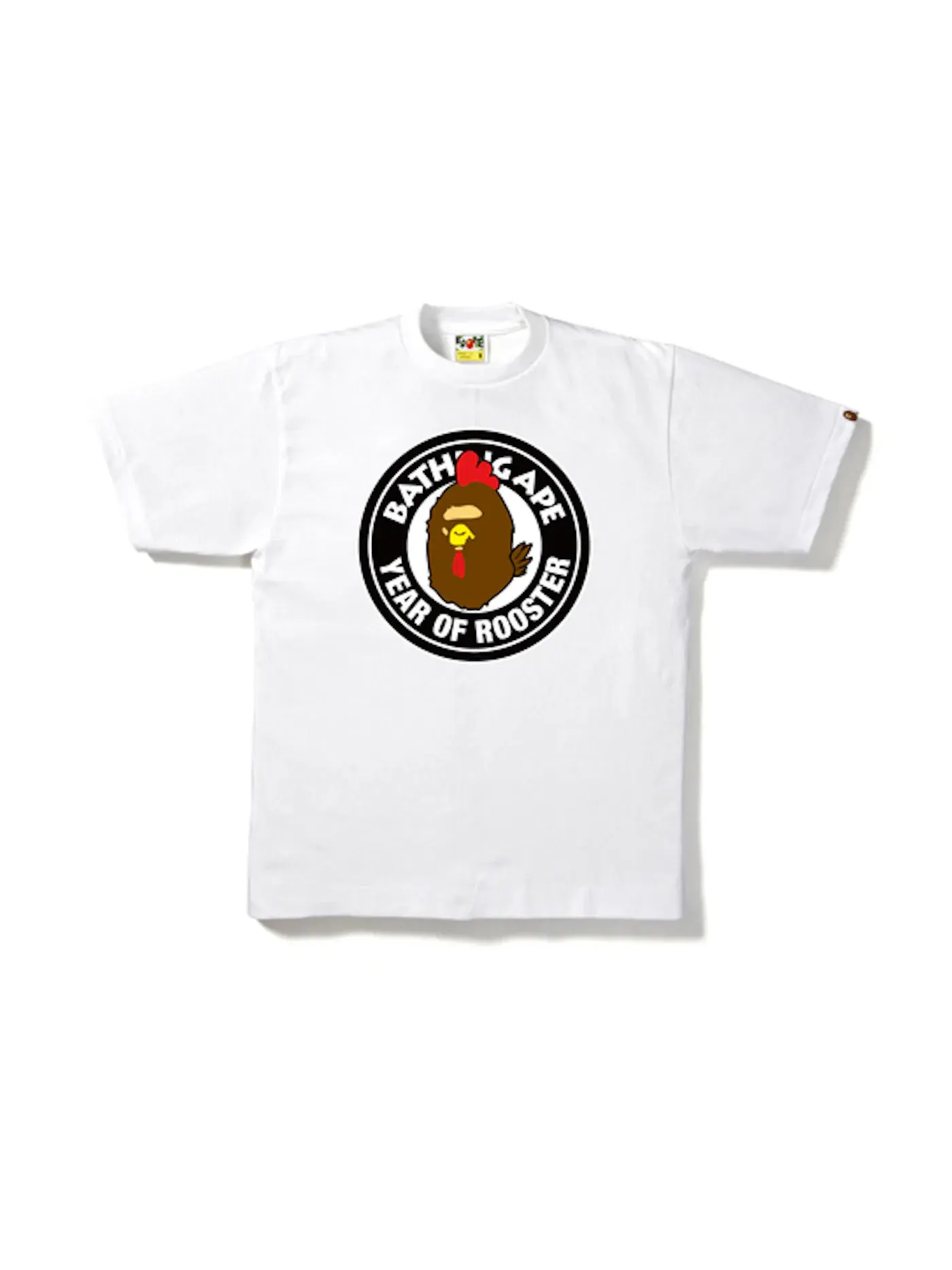 Мужская футболка с длинным рукавом BAPE Year of Rooster BWS Tee BAPE — изображение 1 из 1, белый/коричневый