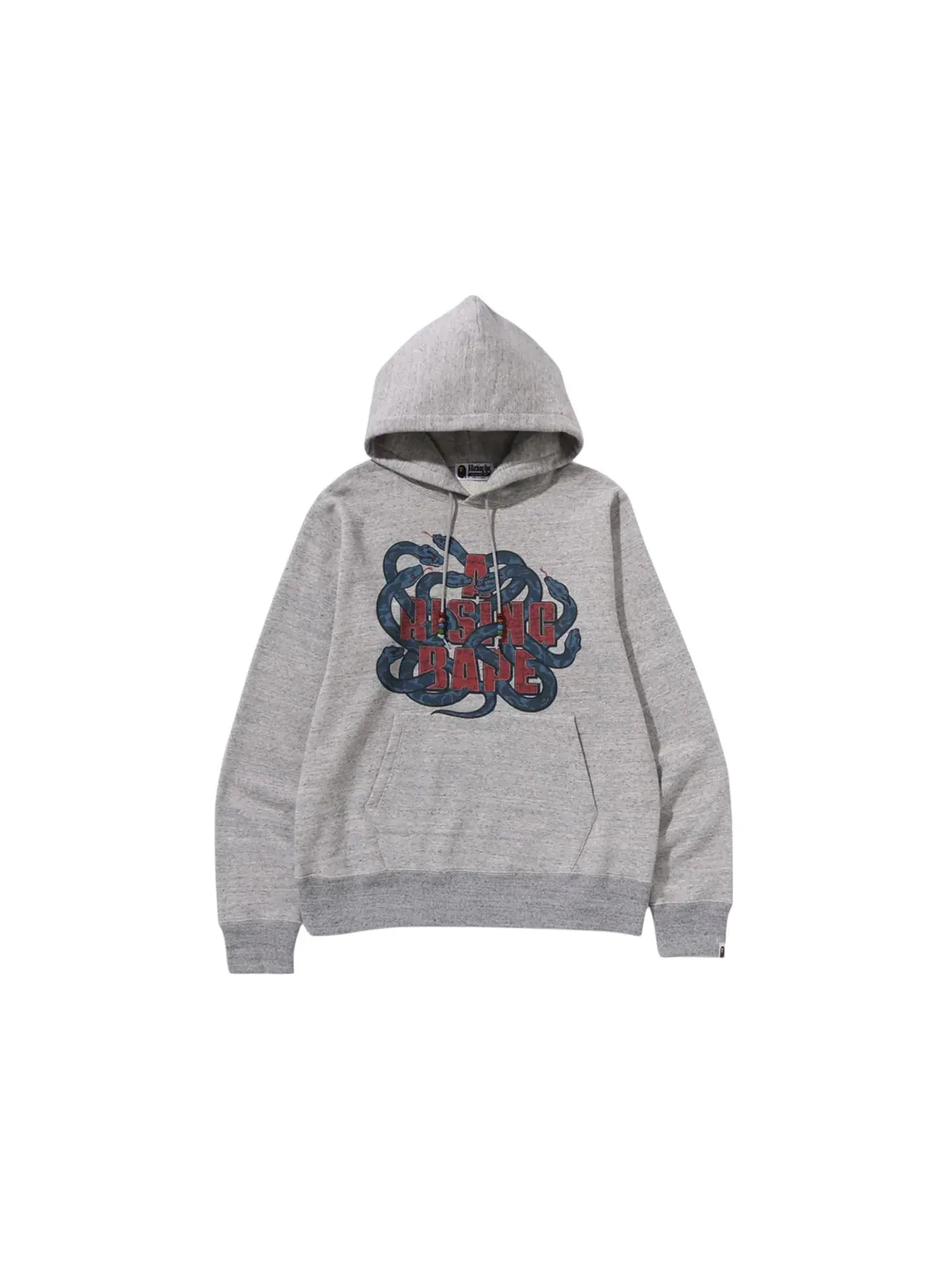Мужской пуловер с капюшоном с принтом Year Of Snake BAPE — изображение 1 из 1, серый