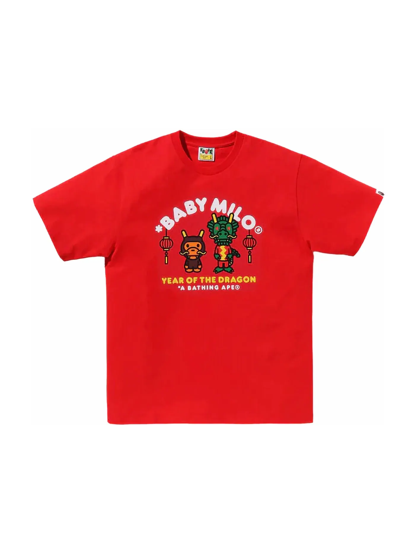 Мужская футболка с принтом BAPE Year of the Dragon Baby Milo Tee — изображение 1 из 1, красный
