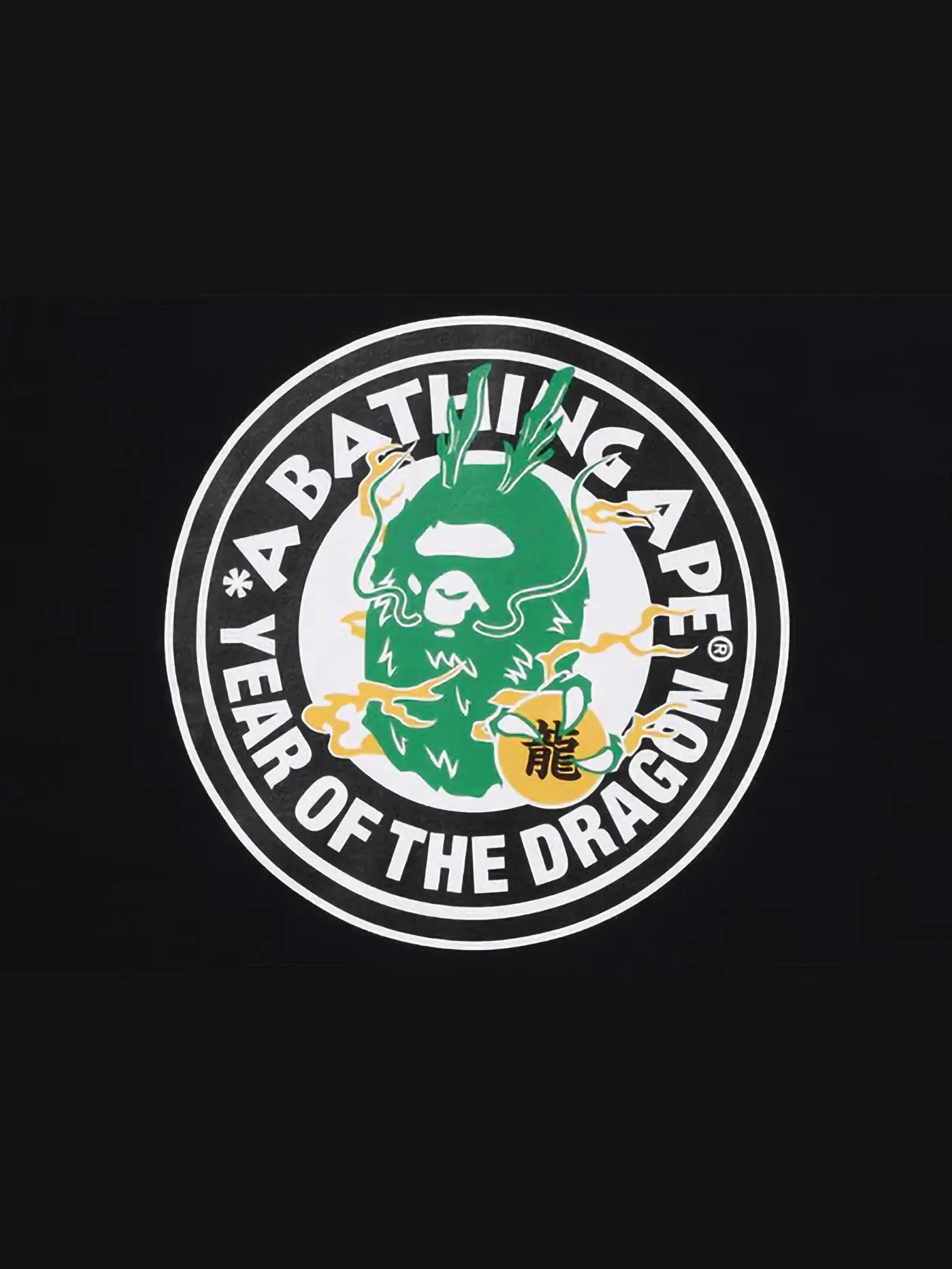 Унисекс футболка с принтом BAPE Tee — изображение 2 из 2, черный