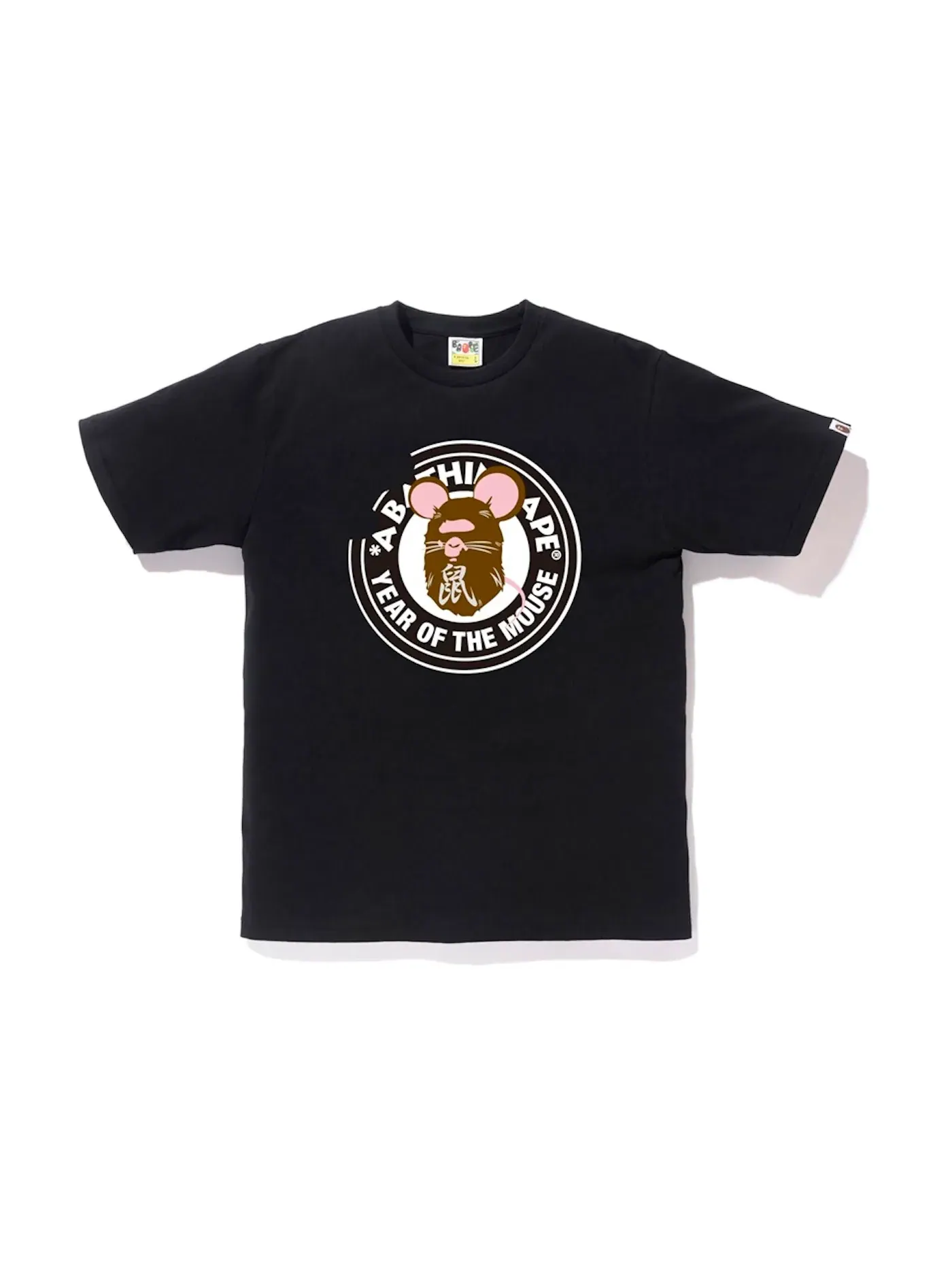 Мужская футболка с принтом Year of The Mouse Tee BAPE — изображение 1 из 1, черный