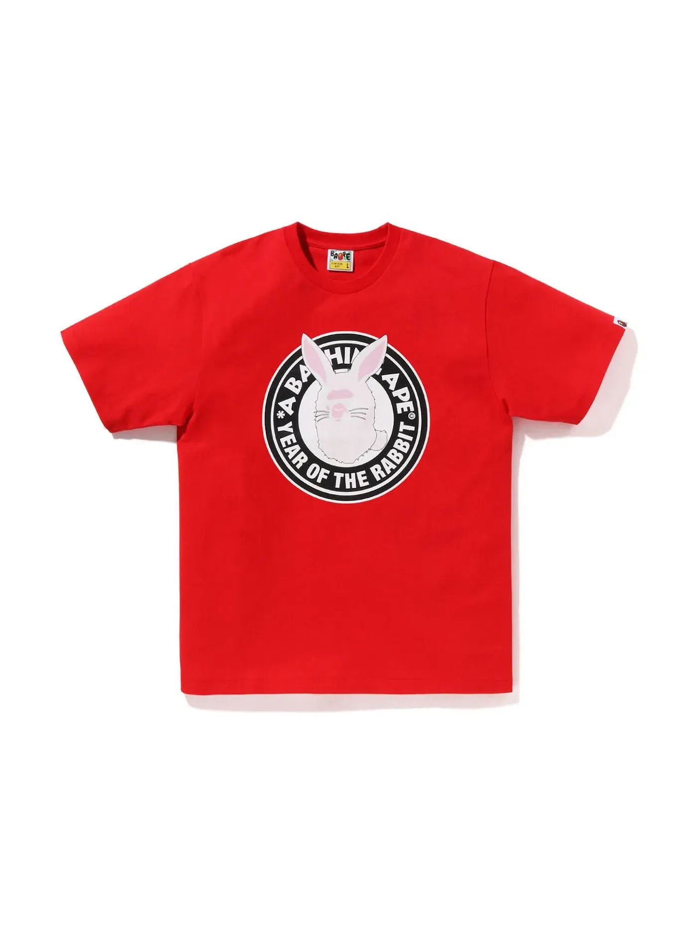 Мужская футболка с принтом BAPE Year of the Rabbit Ape Head Tee (2023) — изображение 1 из 1, красный