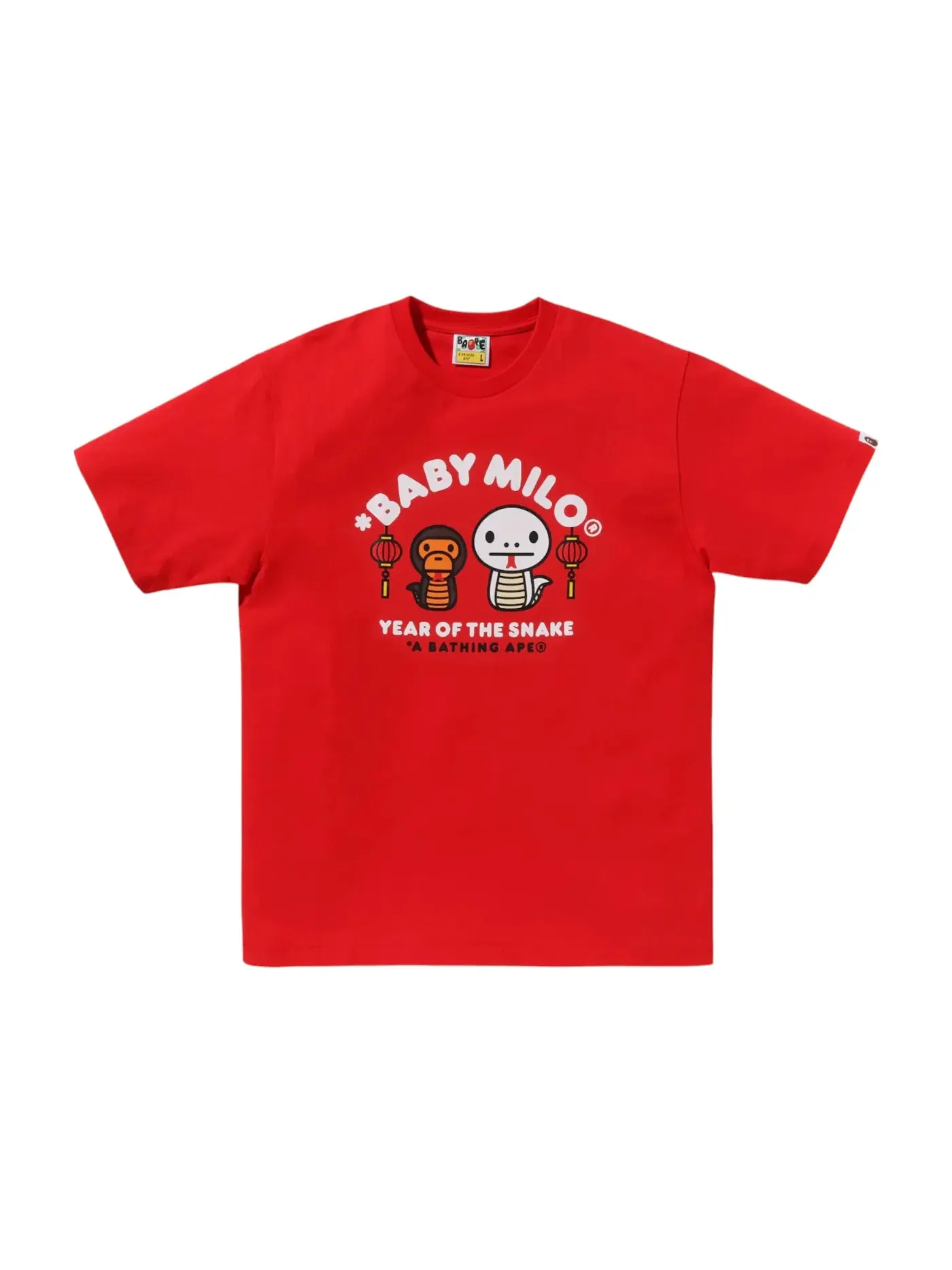 Мужская футболка с принтом BAPE Year Of The Snake Baby Milo Tee — изображение 1 из 1, красный