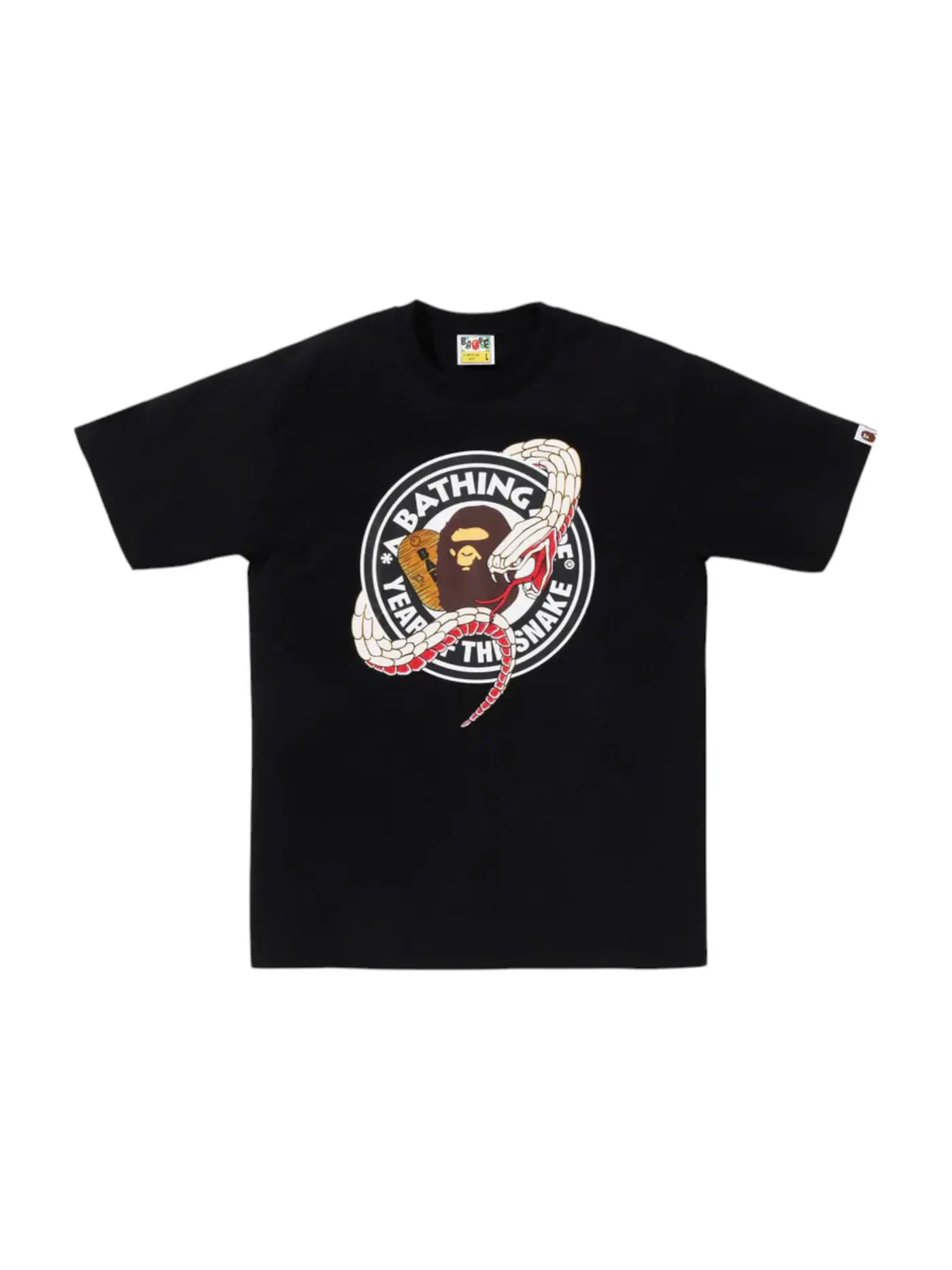 Мужская футболка с принтом Year Of The Snake BAPE — изображение 1 из 1, черный