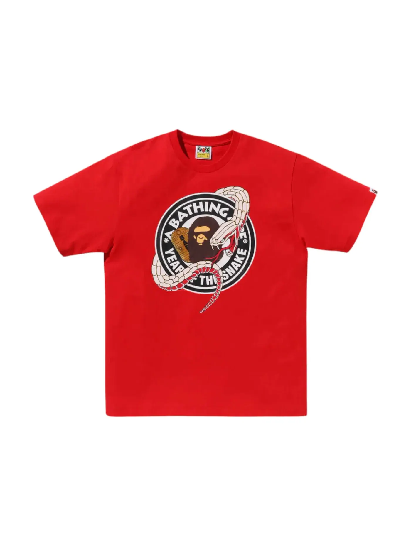 Мужская футболка с принтом BAPE Tee BAPE — изображение 1 из 1, красный
