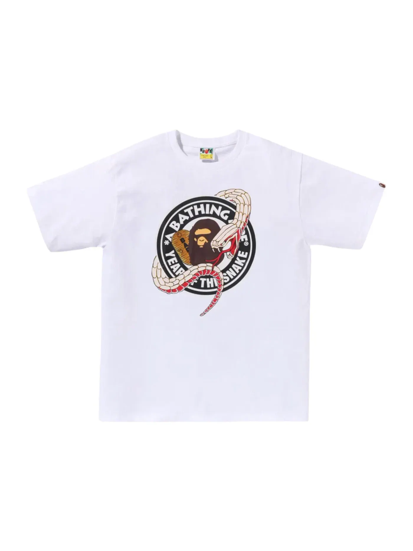 Мужская футболка с принтом Year Of The Snake BAPE — изображение 1 из 1, белый