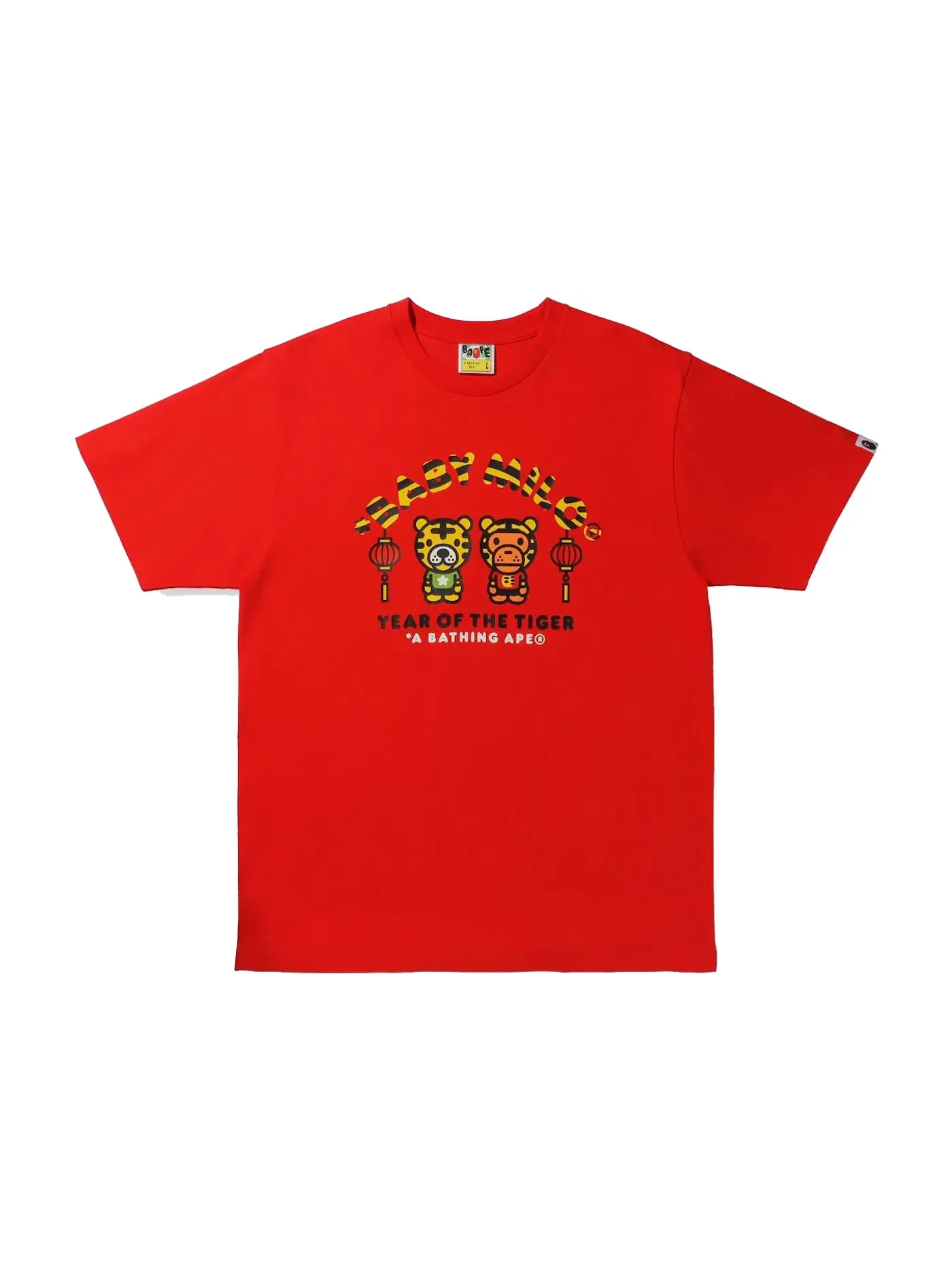 Мужская футболка с принтом BAPE Year of the Tiger Baby Milo Tee — изображение 1 из 1, красный