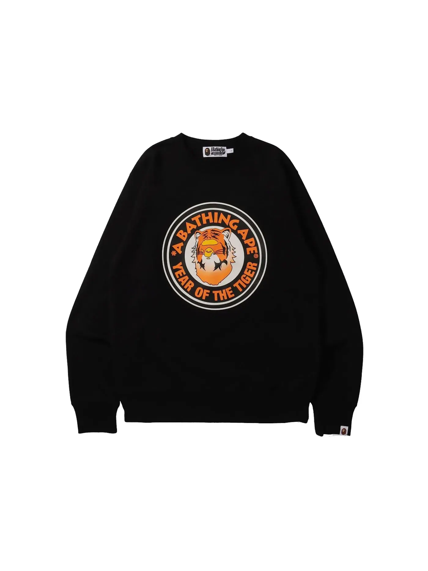 Мужской свитшот с принтом Crew BAPE — изображение 1 из 1, черный