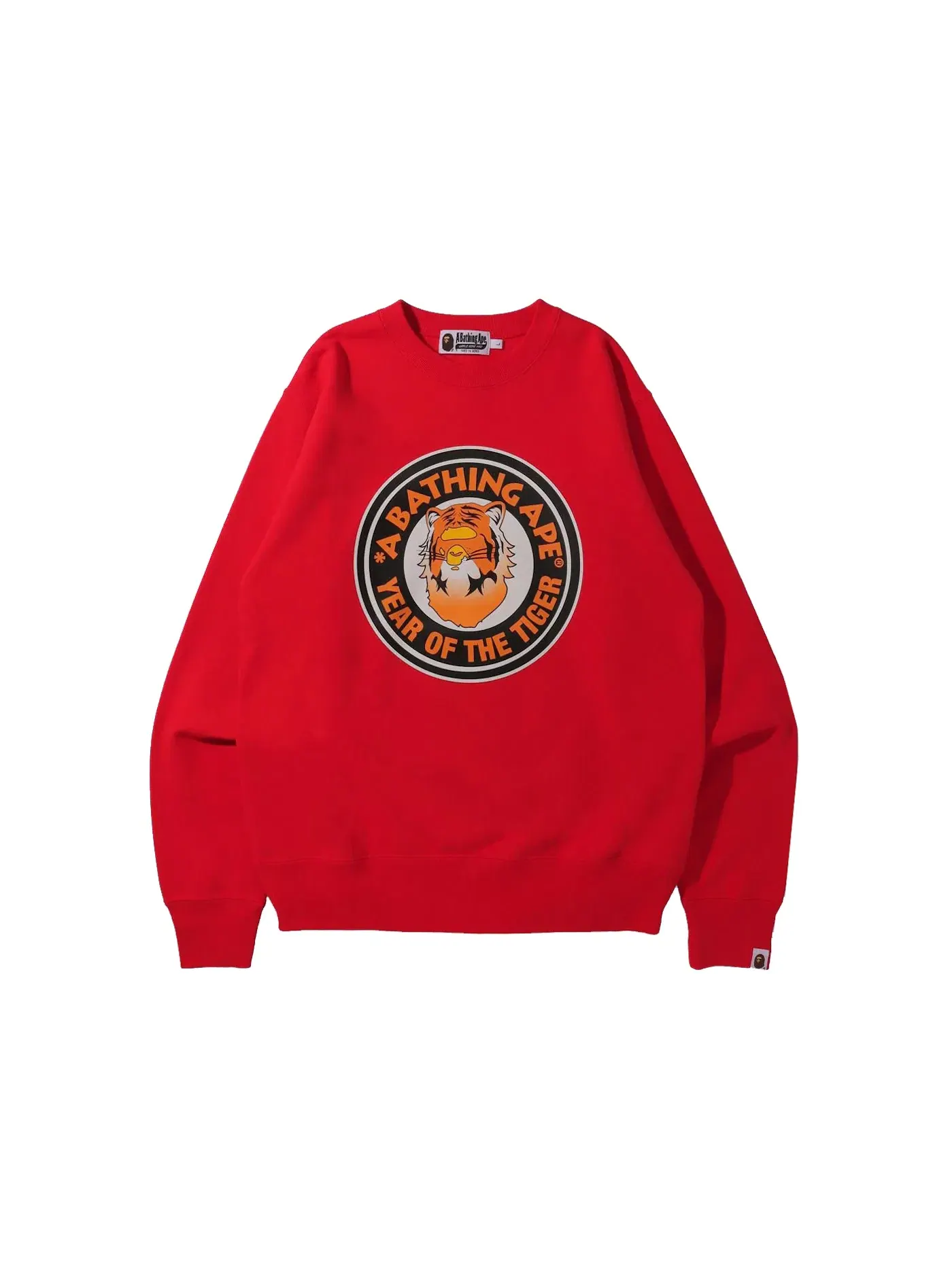 Мужской свитшот с принтом Crew BAPE — изображение 1 из 1, красный