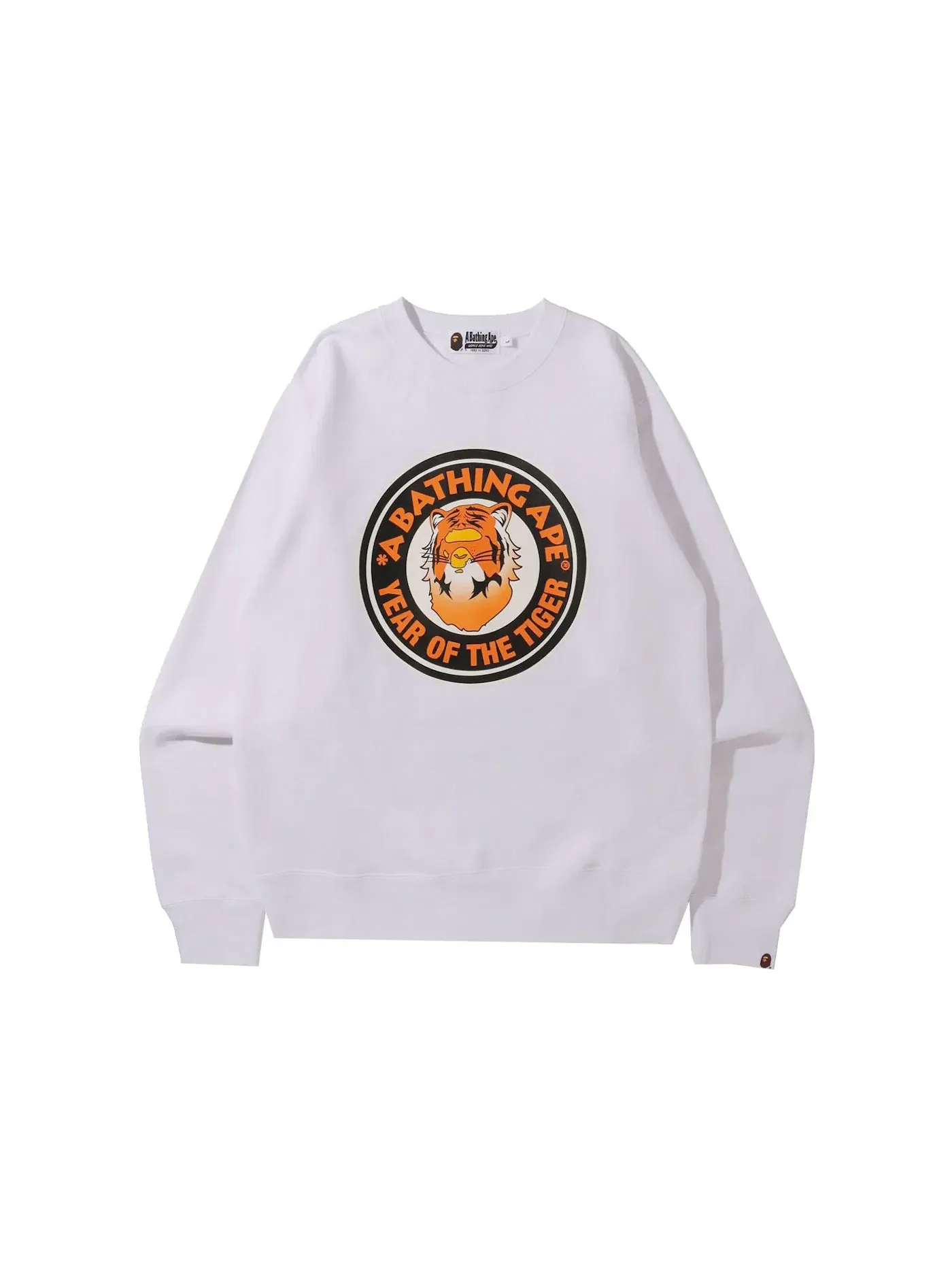 Мужской свитшот с принтом Crew BAPE — изображение 1 из 1, белый