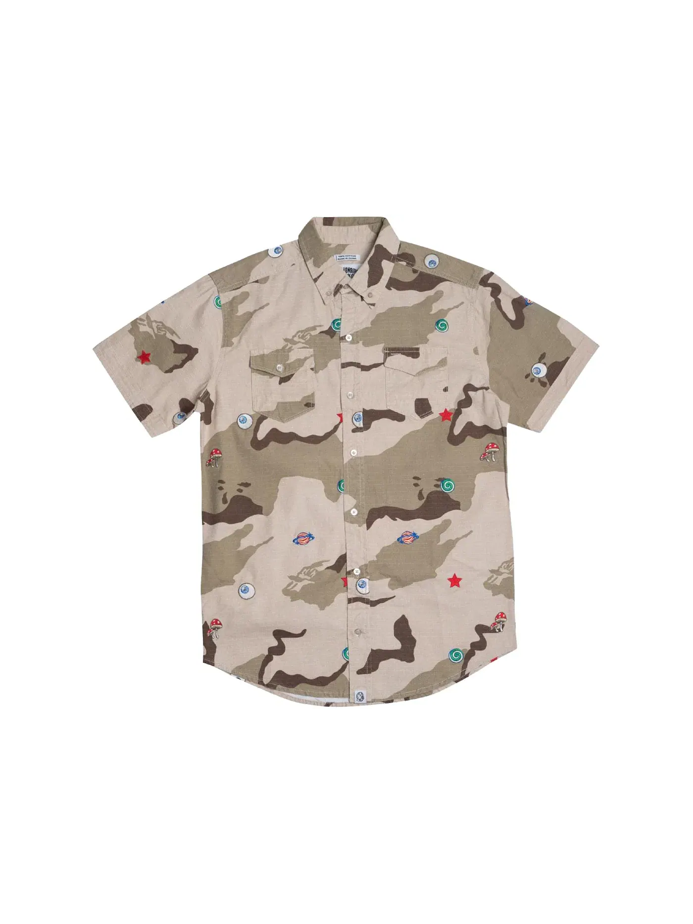 Мужская рубашка с принтом Shirt Billionaire Boys Club, Camo/Smoke — изображение 1 из 1