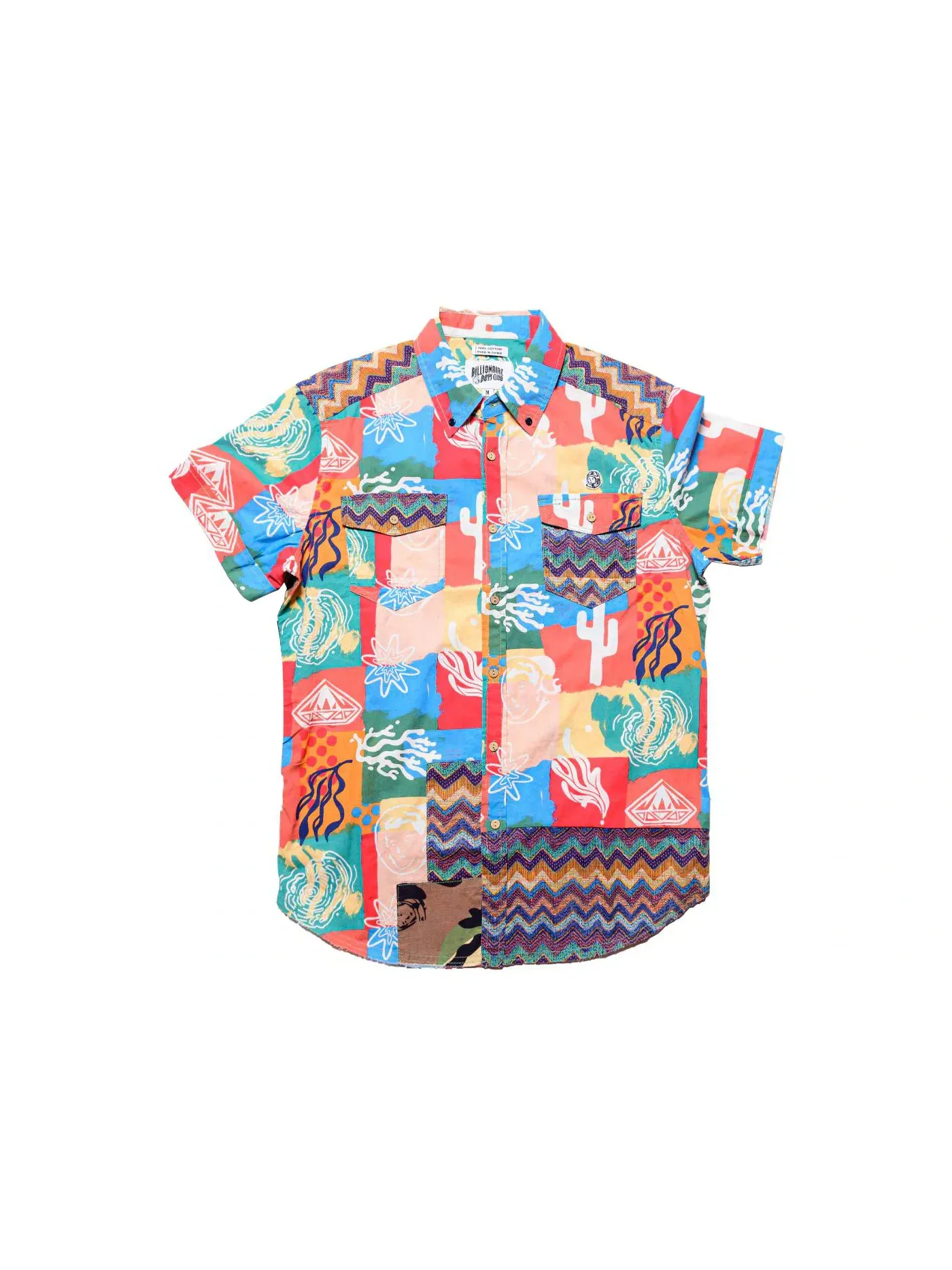 Мужская рубашка с принтом Axis Woven Shirt Billionaire Boys Club — изображение 1 из 1, розовый глубокий