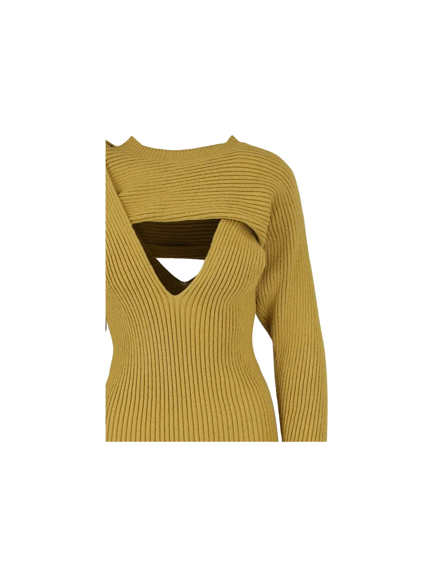 Женское платье ребристой вязки Bottega Veneta, Pear — изображение 3 из 3