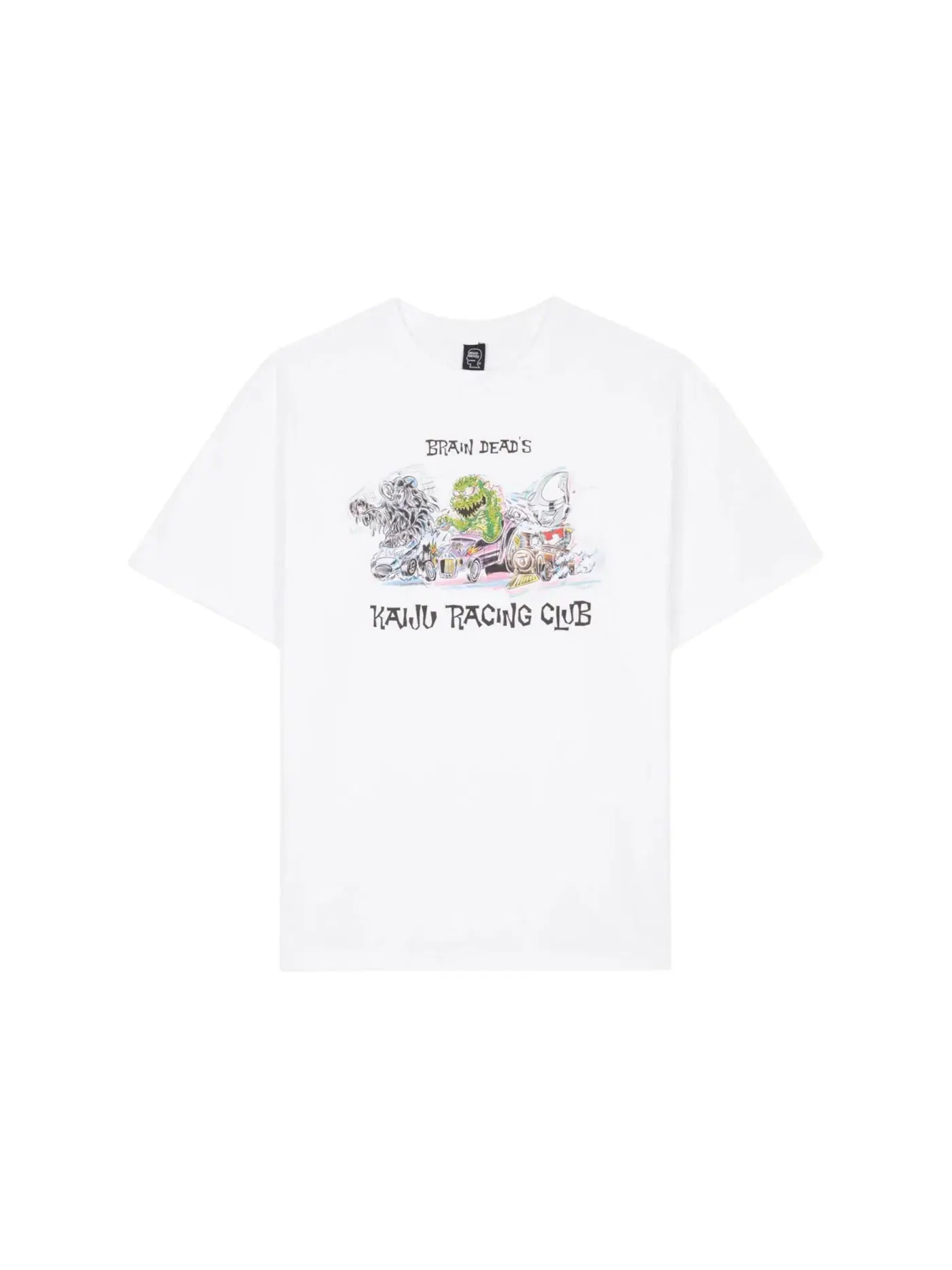Мужская футболка с принтом Brain Dead x Godzilla Kaiju Racing Team T-Shirt — изображение 1 из 2, белый
