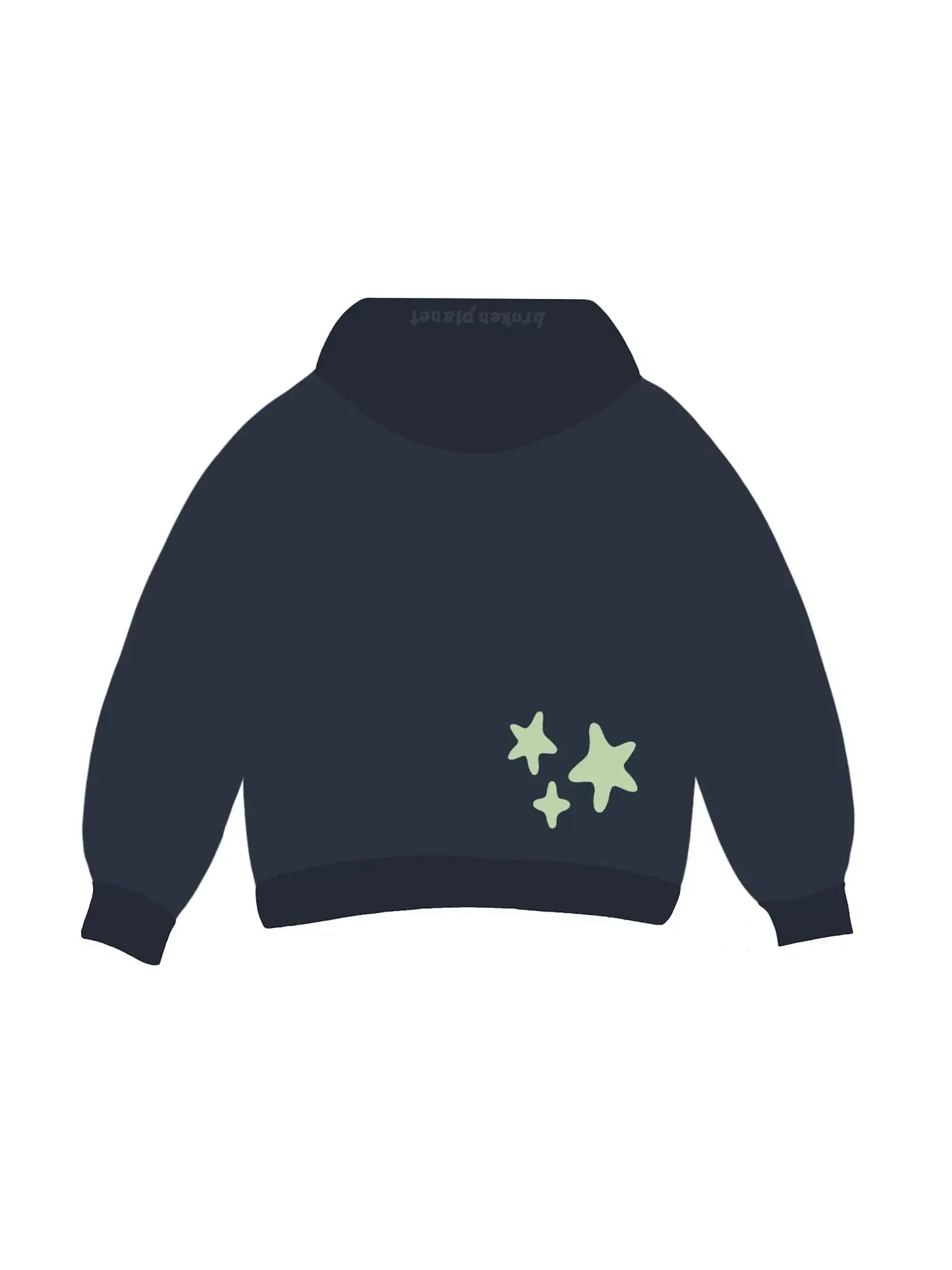 Мужской худи с принтом Broken Planet Hoodie — изображение 2 из 2, синий
