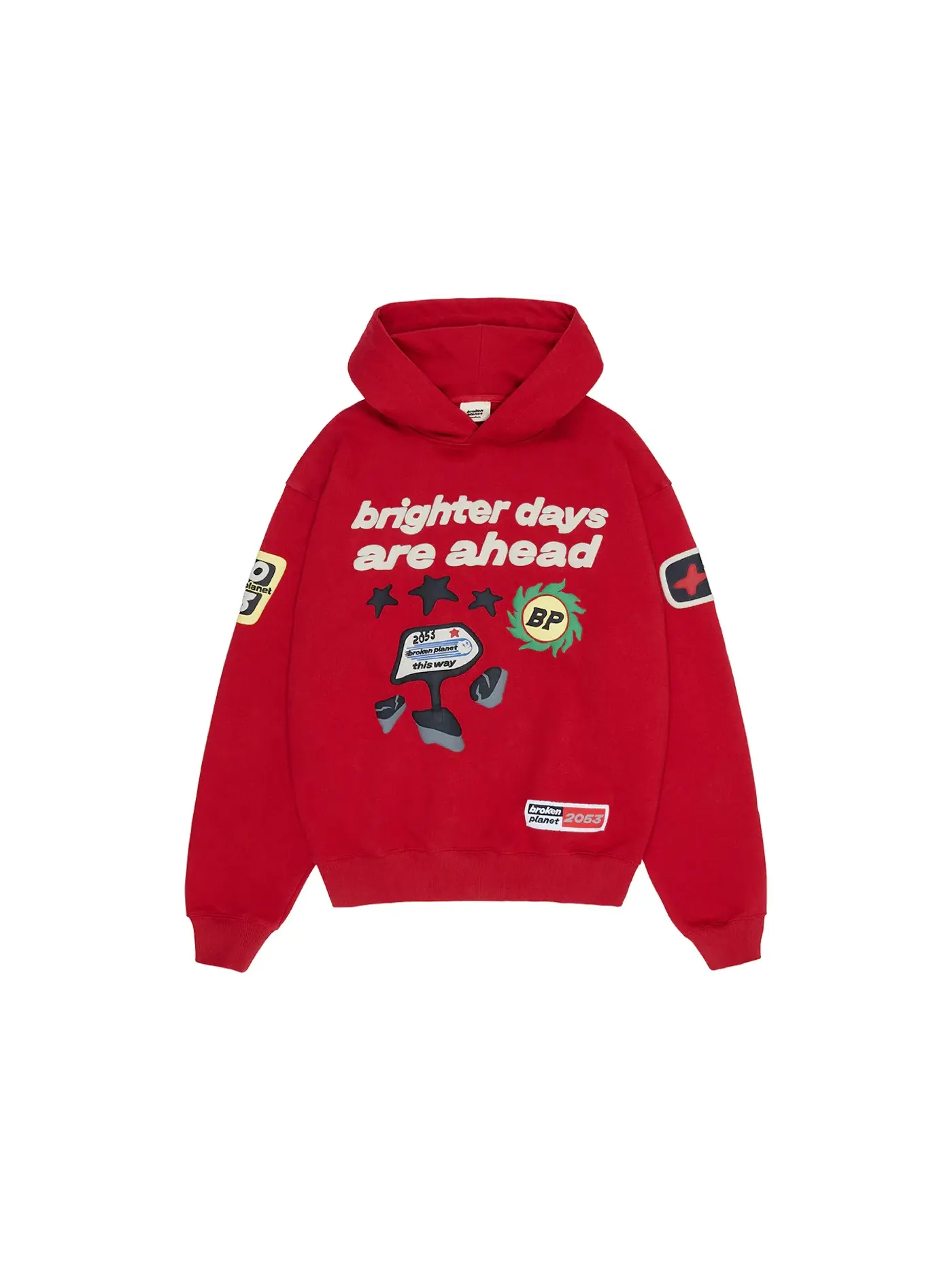 Мужской худи с принтом Broken Planet Hoodie — изображение 1 из 2, красный