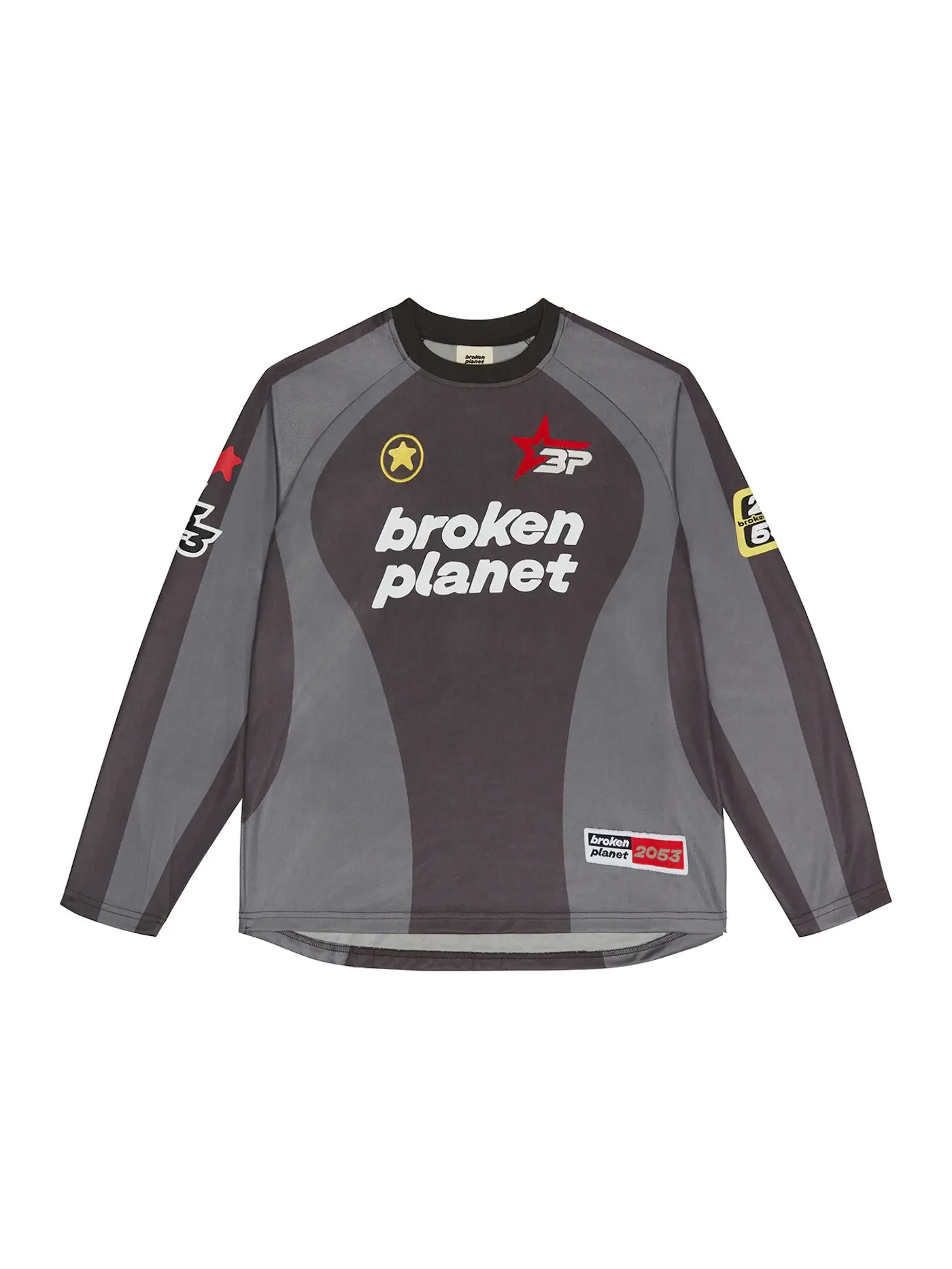 Мужская футболка с длинным рукавом Football Long Sleeve Tee Broken Planet — изображение 1 из 2, черный/серый