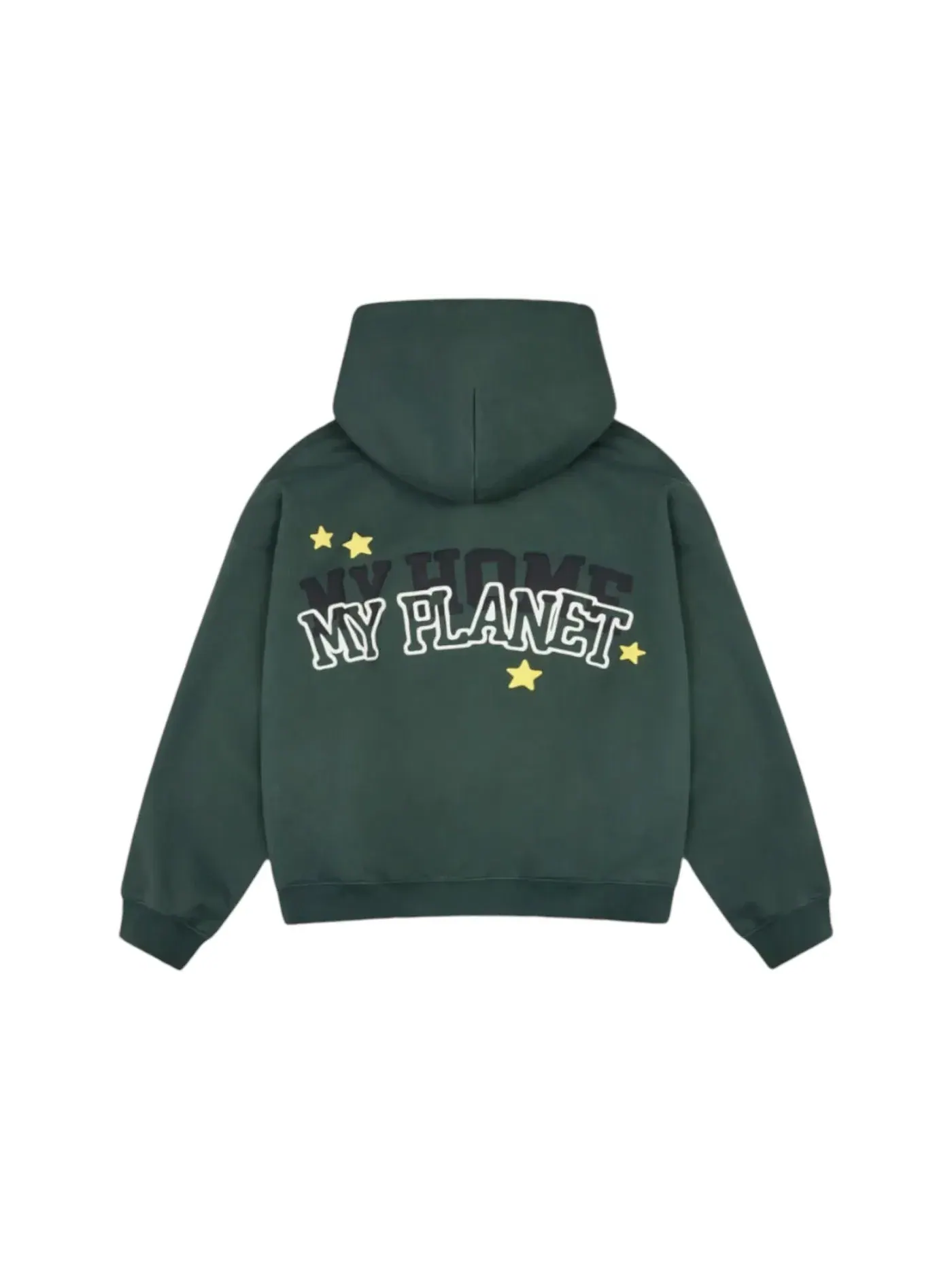 Мужская худи с принтом My Planet Broken Planet — изображение 2 из 2, зеленый