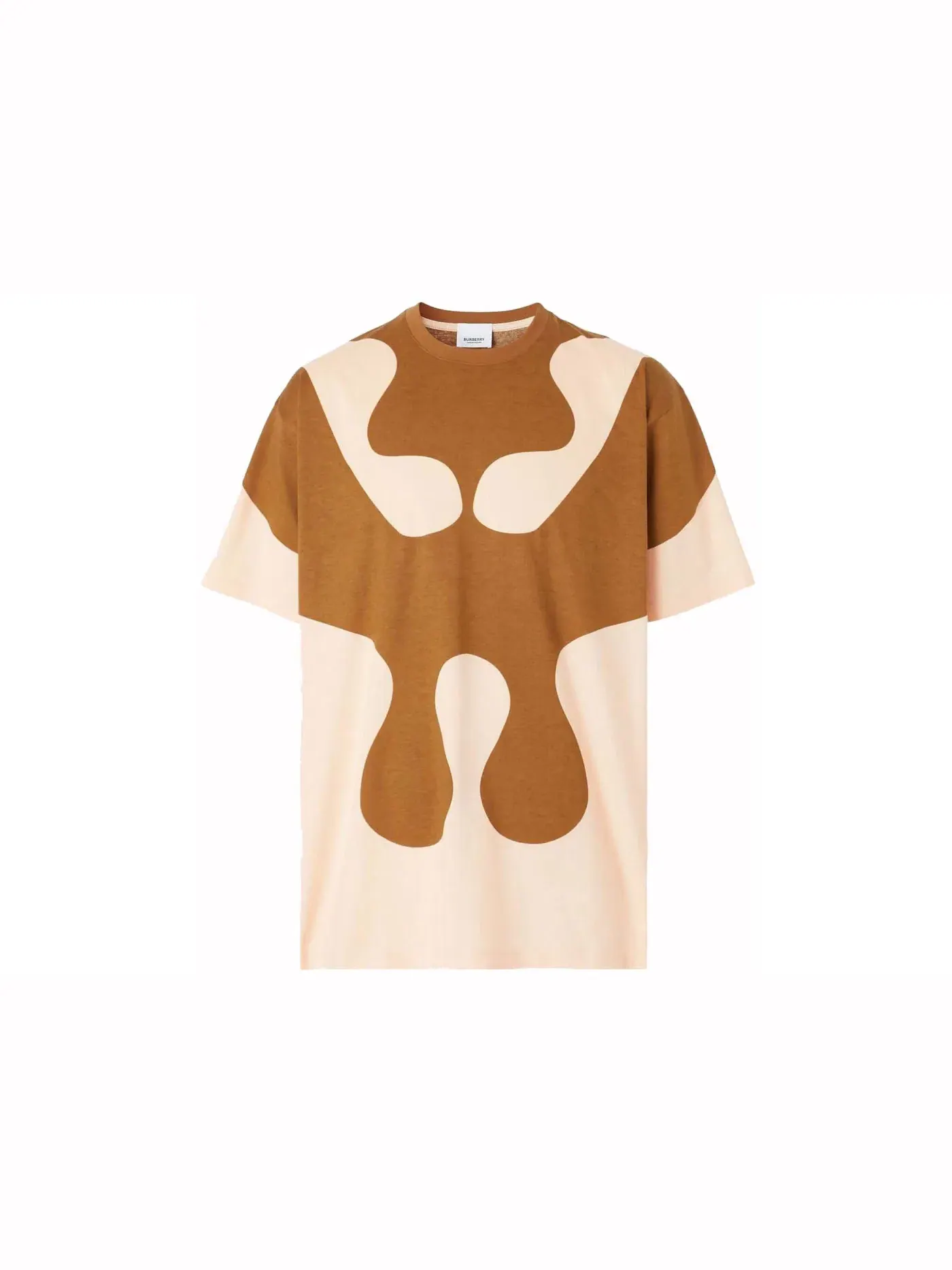 Мужская футболка с принтом Abstract Print Burberry — изображение 1 из 2, коричневый