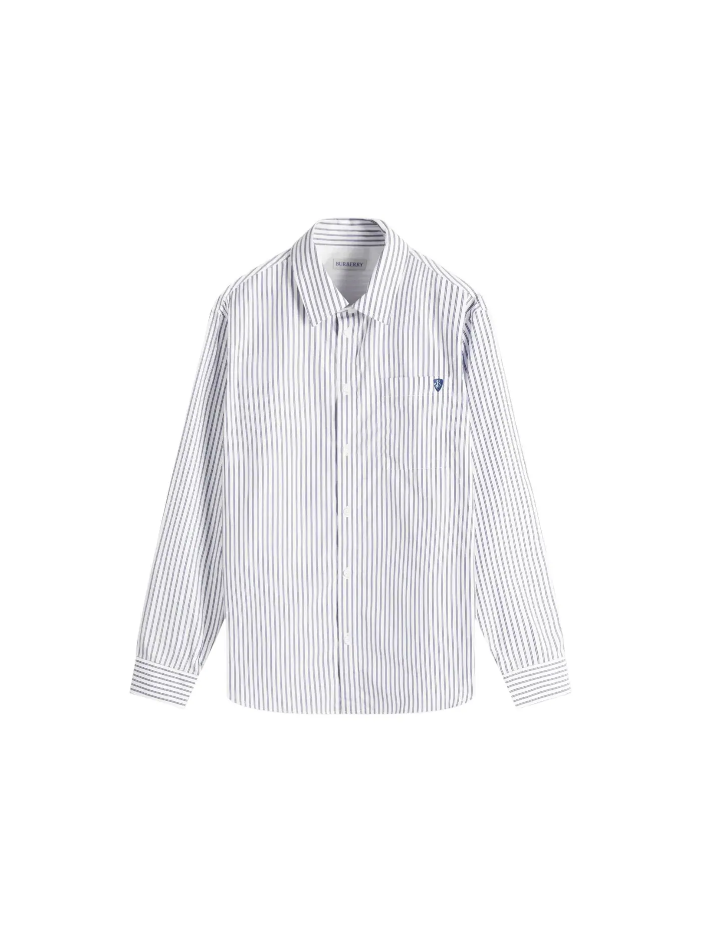 Мужская рубашка с полосатым принтом Burberry, Iris/Chalk — изображение 1 из 1
