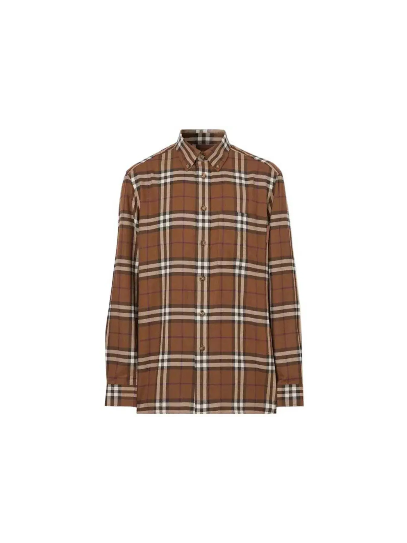 Мужская рубашка с принтом Shirt Burberry — изображение 1 из 1, коричневый