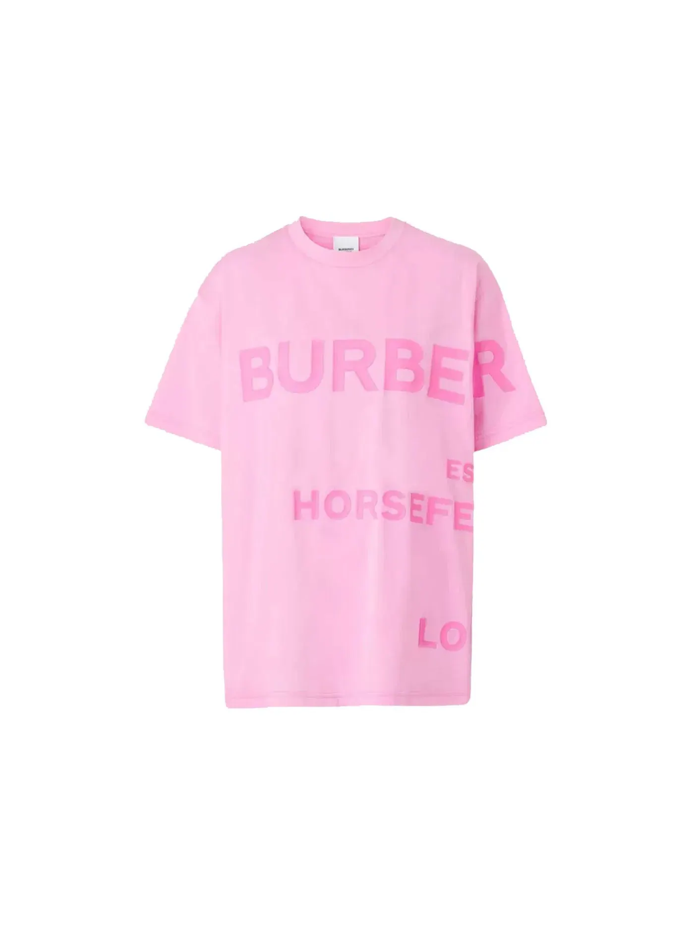 Женская футболка с принтом Burberry Carrick Logo-Print Cotton-Jersey — изображение 1 из 2, розовый