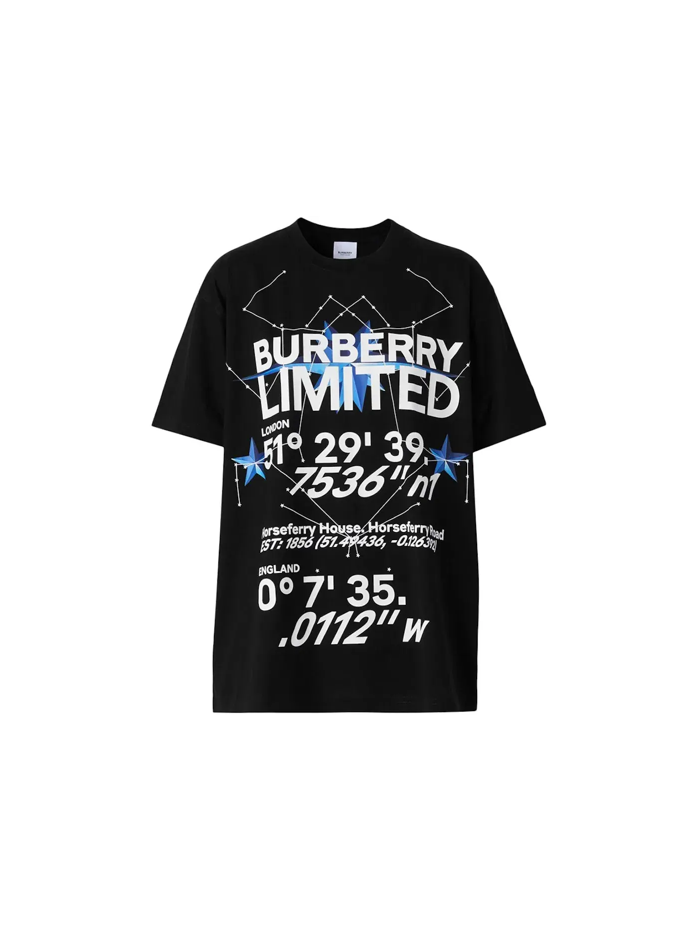 Женская футболка с принтом Carrick Star Burberry — изображение 1 из 1, черный