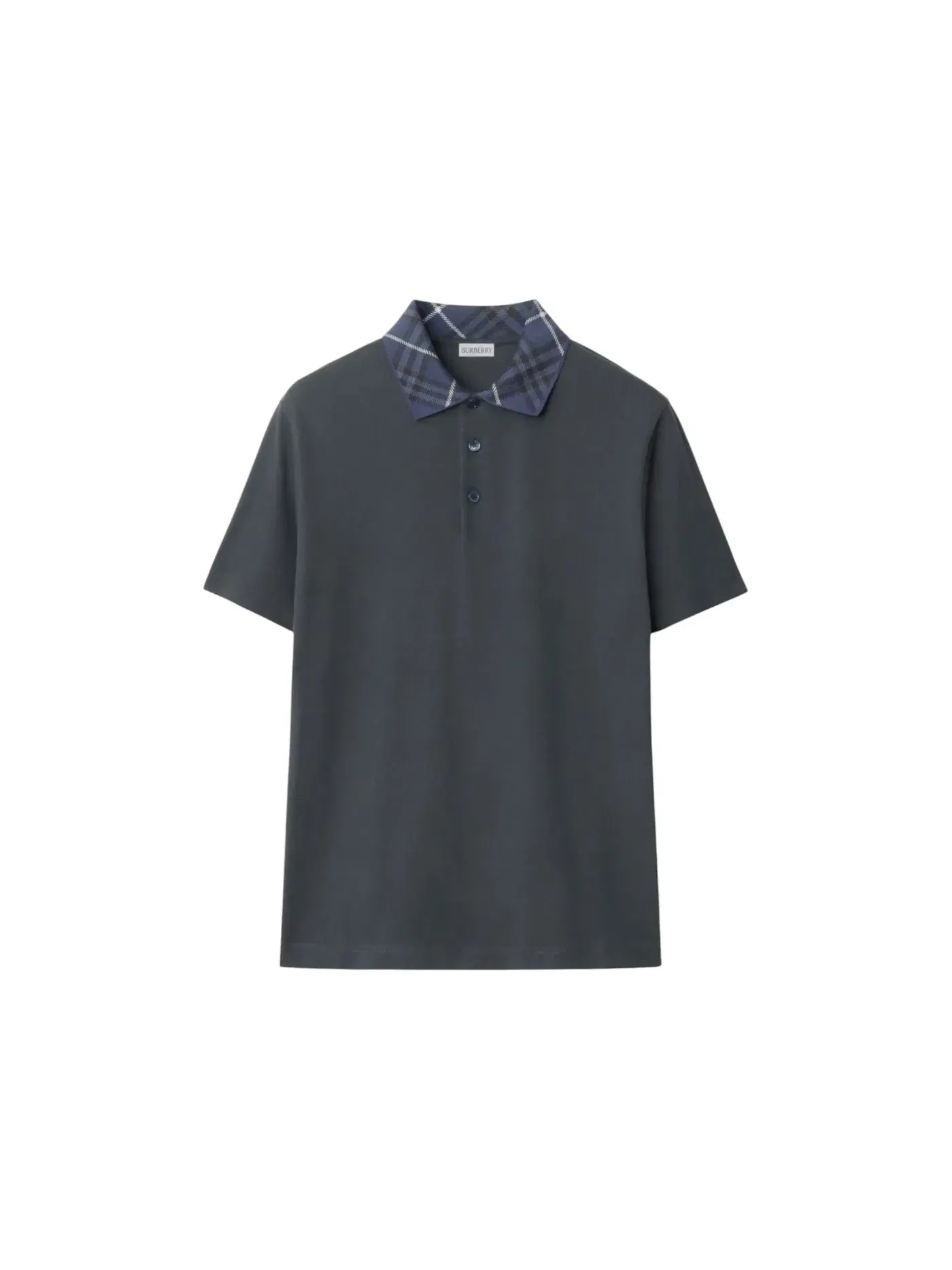 Мужская поло Burberry Check Collar Polo Shirt Magnet — изображение 1 из 1, магнетический