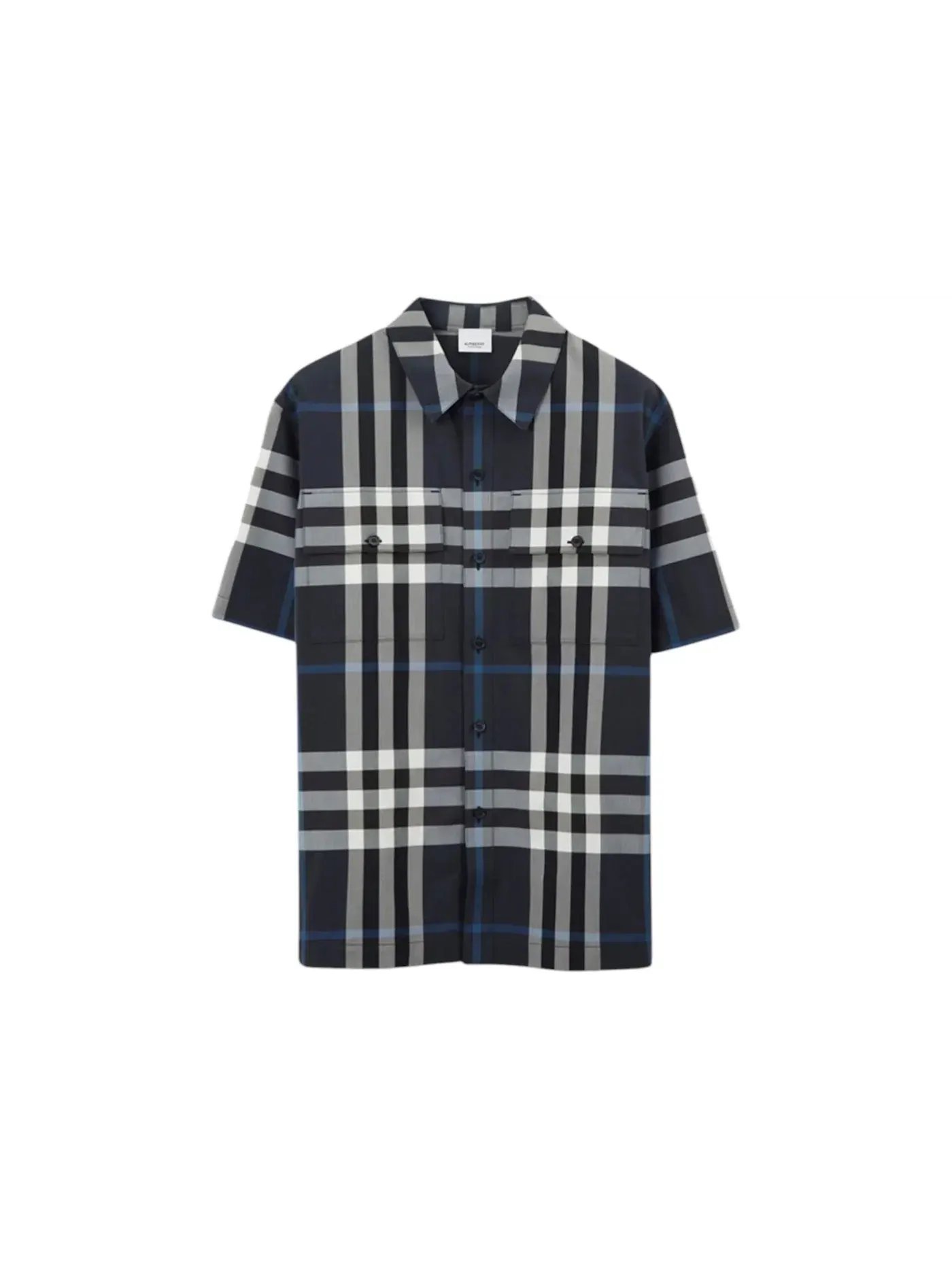 Мужская рубашка с коротким рукавом Burberry — изображение 1 из 1, белый/темный синий