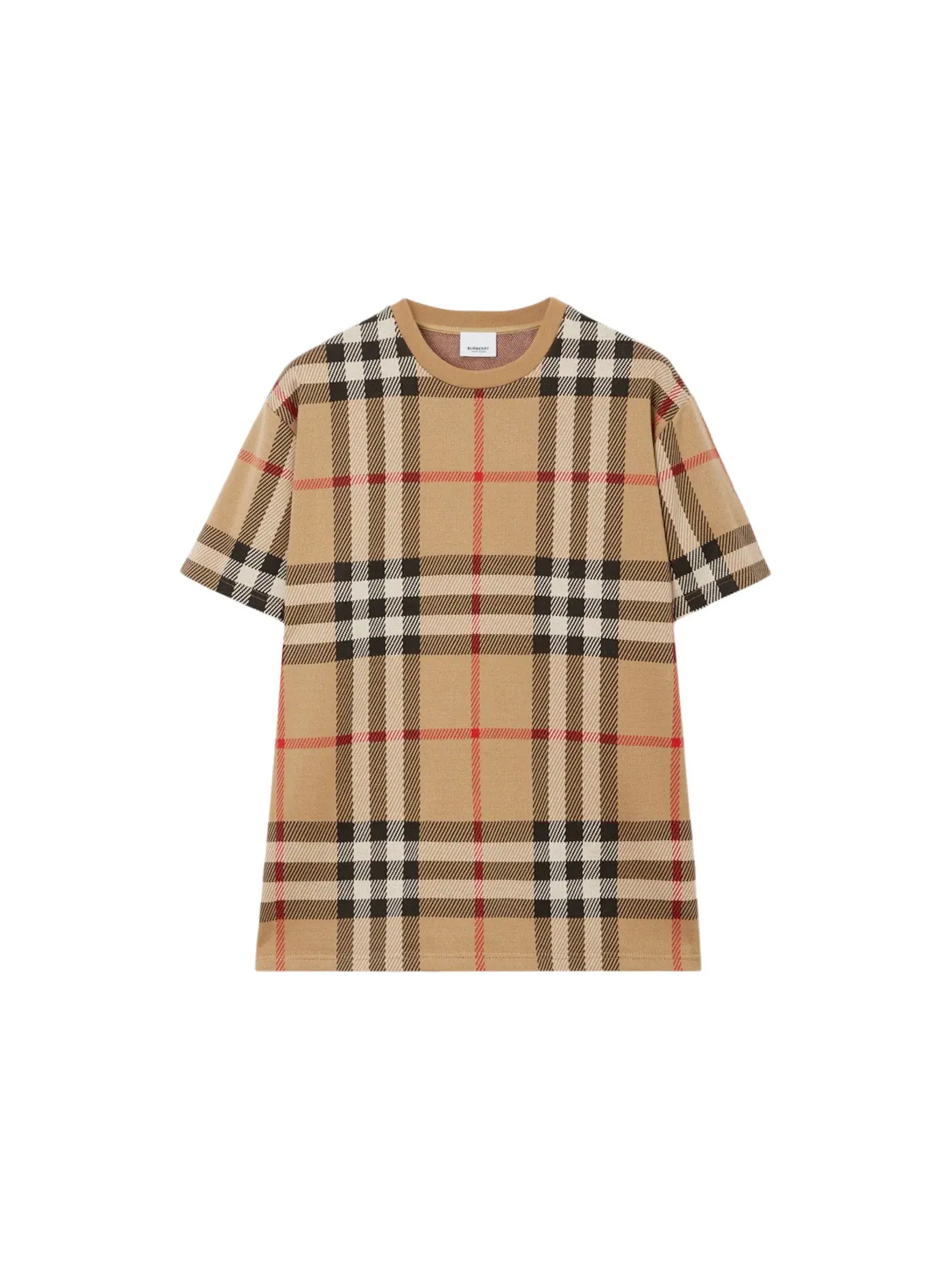 Мужская футболка с жаккардовым принтом Burberry — изображение 1 из 1, бежевый
