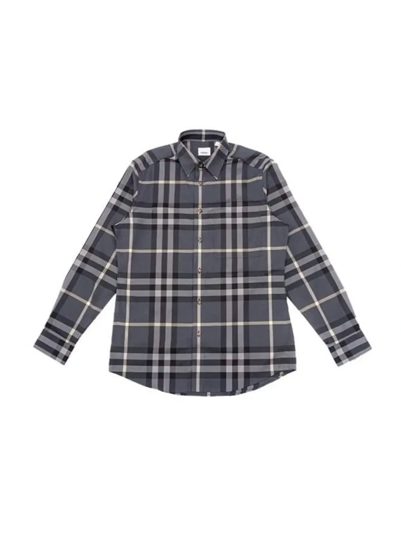 Мужская рубашка из хлопка Burberry — изображение 1 из 1, серый/белый
