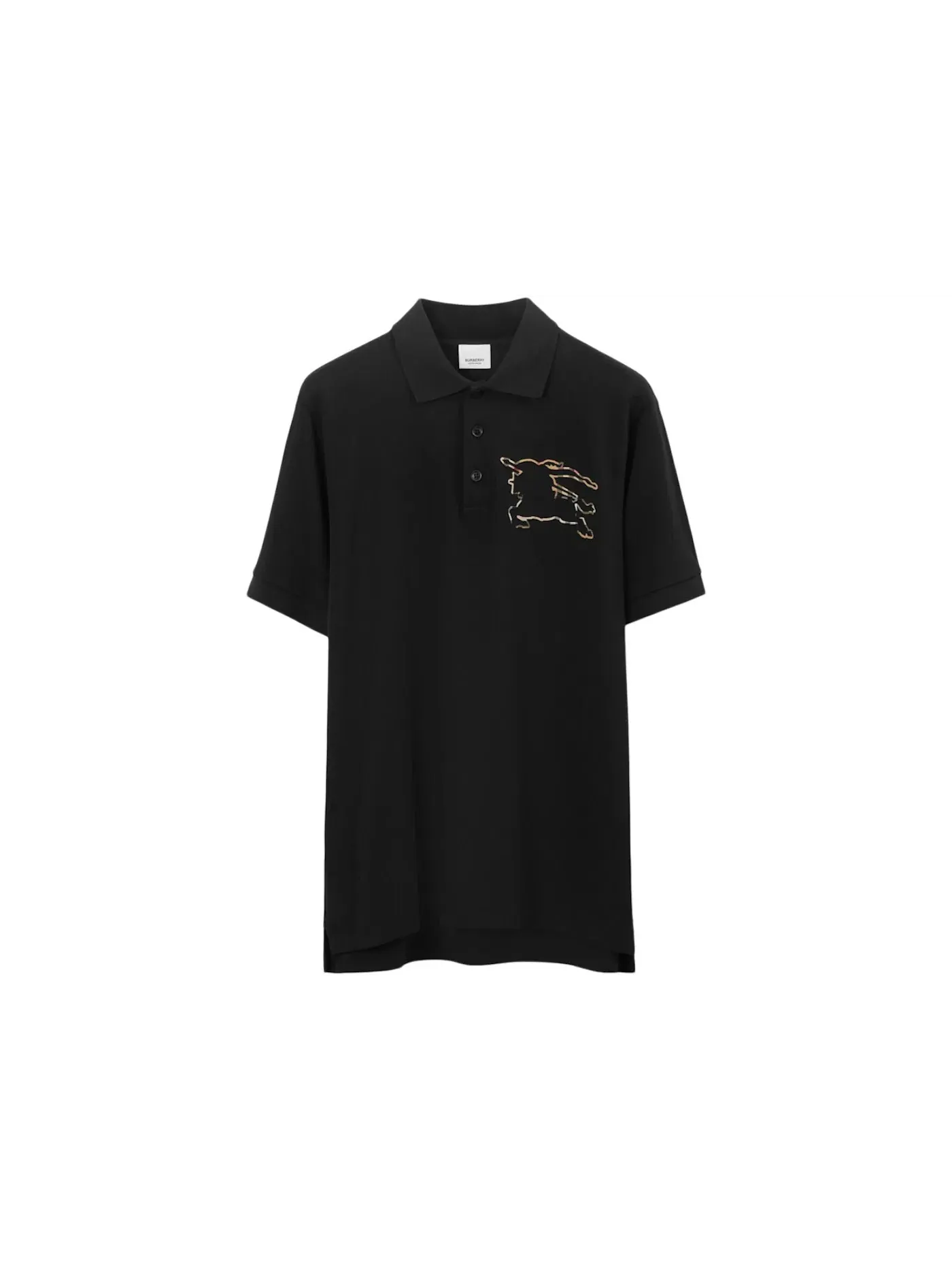 Мужское поло из хлопкового пике Burberry Polo Shirt — изображение 1 из 1, черный
