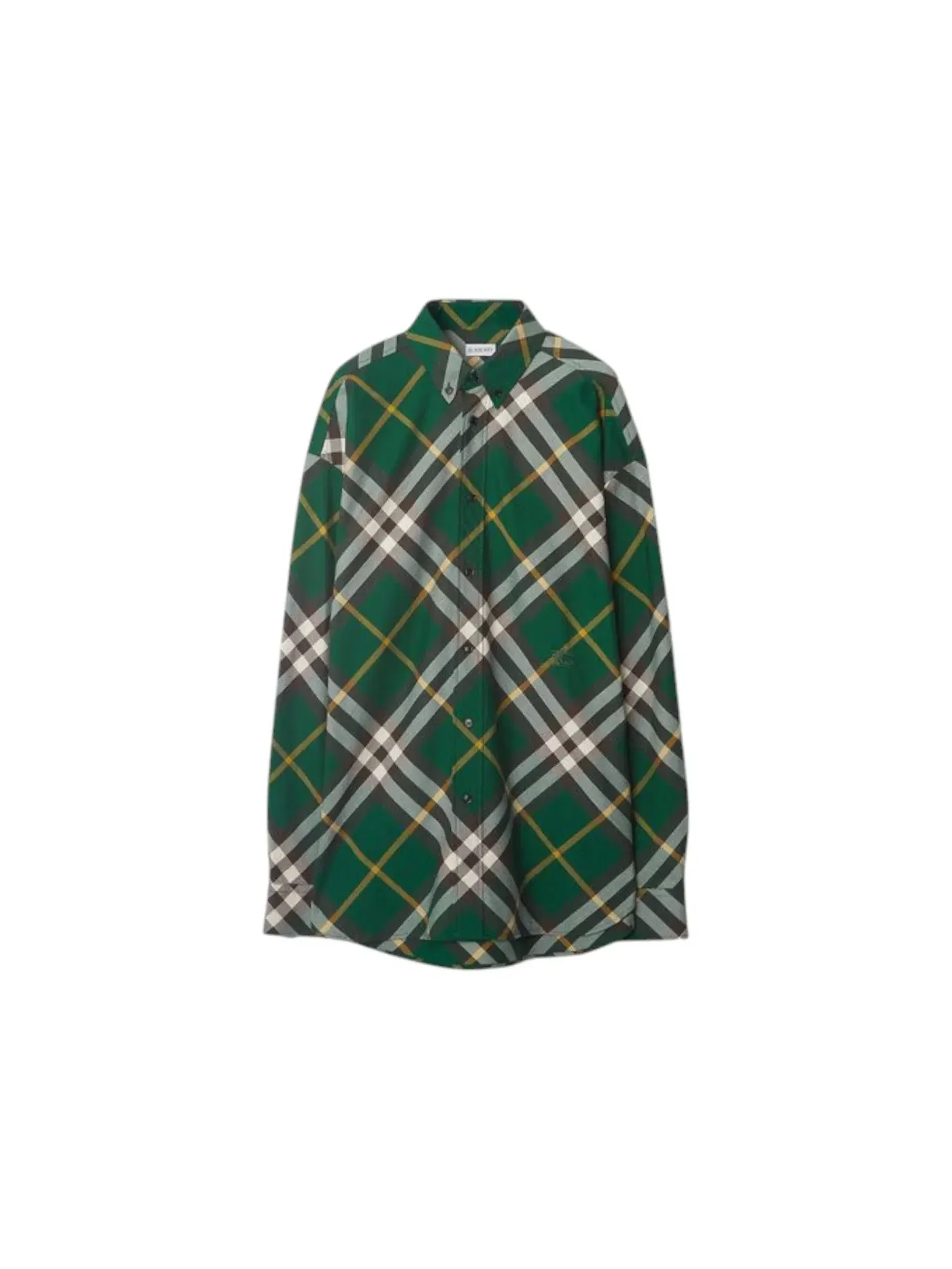 Мужская рубашка с длинным рукавом Burberry Check Burberry — изображение 1 из 2, зеленый