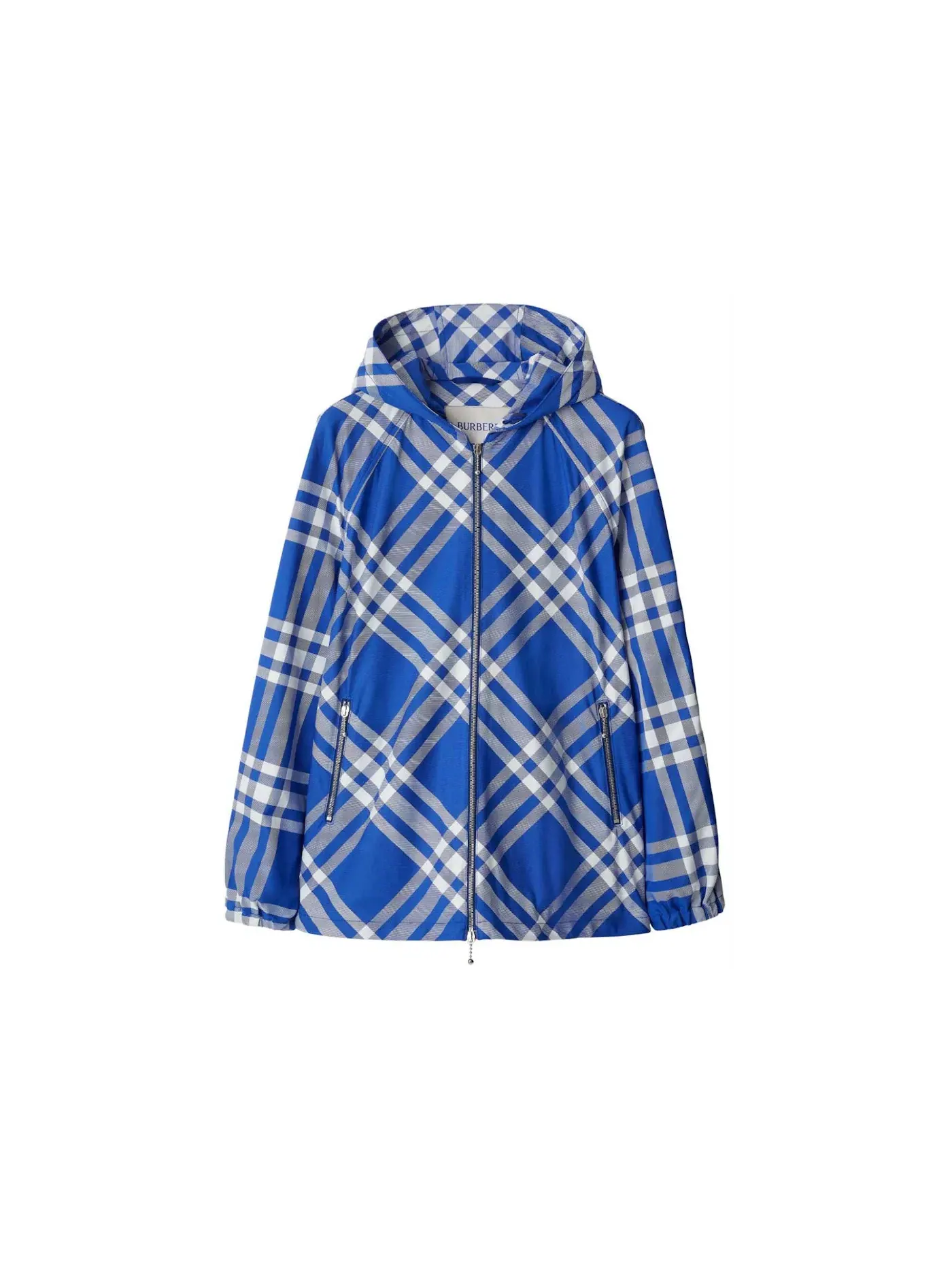 Мужская куртка с капюшоном в клетку Burberry — изображение 1 из 1, синий/белый