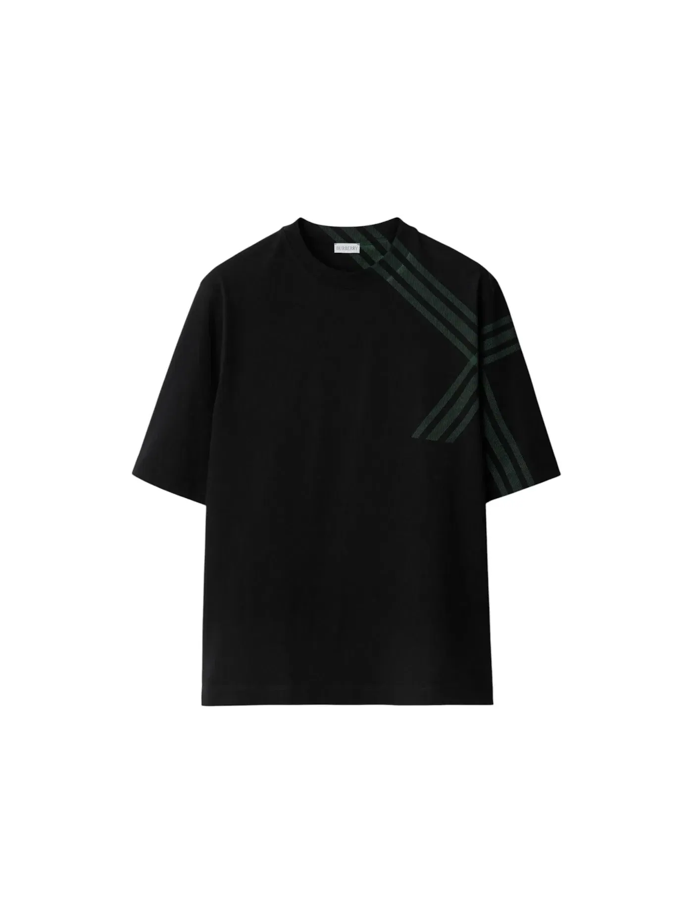Мужская футболка с принтом Burberry Check Print T-shirt Burberry — изображение 1 из 2, черный