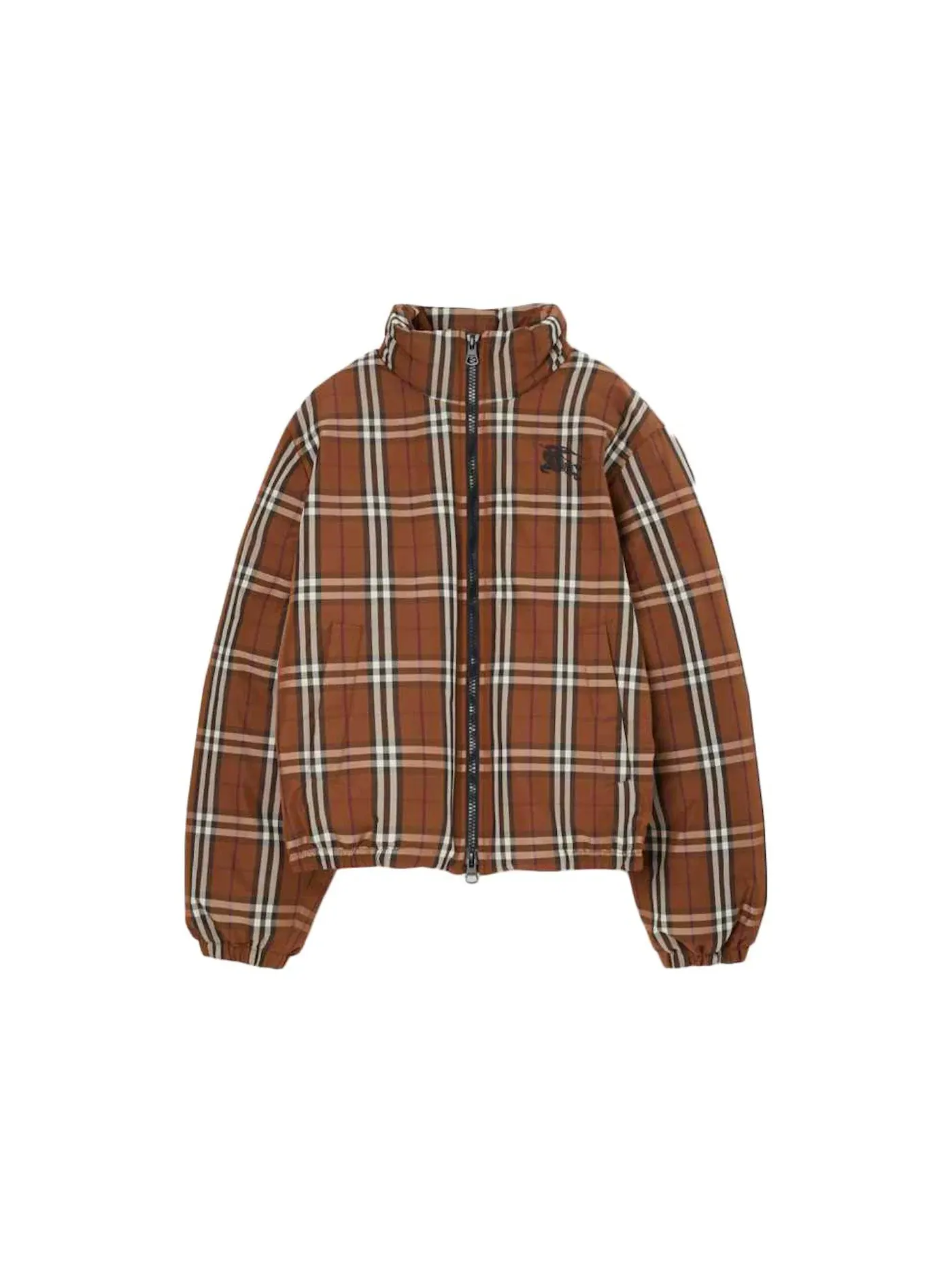 Мужская куртка-пуховик с принтом Burberry — изображение 1 из 2, темный коричневый