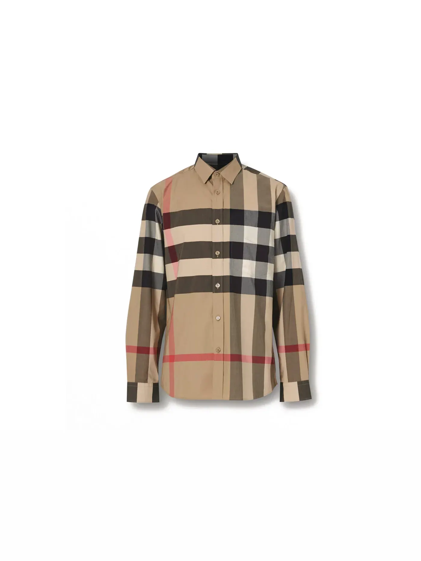 Мужская рубашка с длинным рукавом с принтом Burberry Shirt — изображение 1 из 1, бежевый
