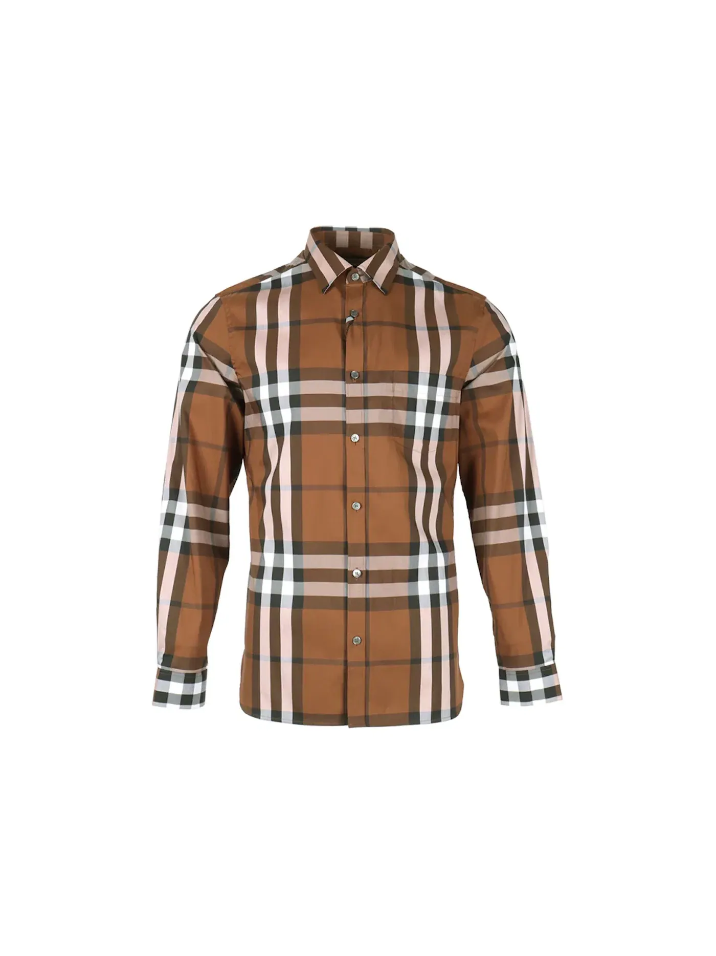 Мужская рубашка с принтом Burberry — изображение 1 из 1, коричневый